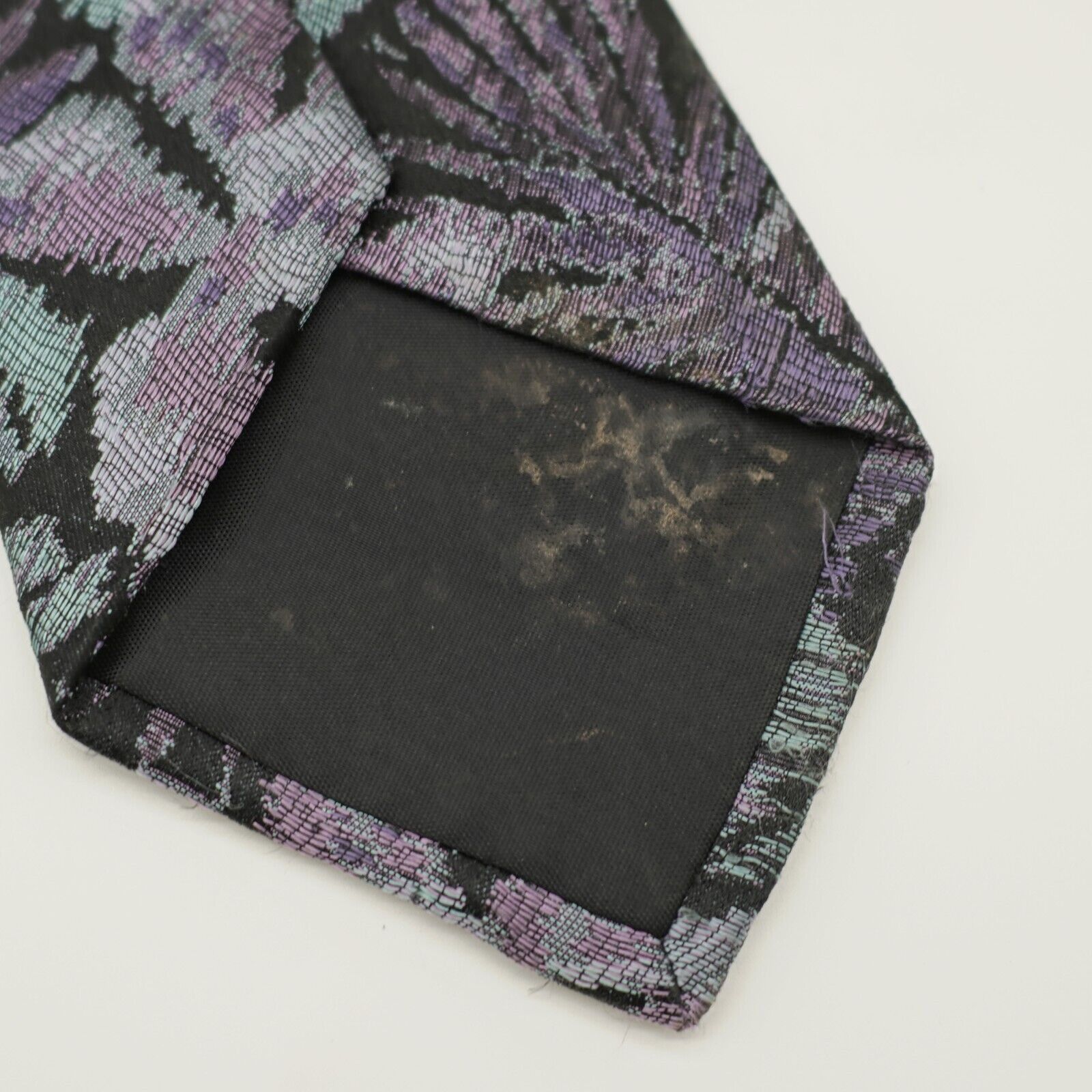 Bachrach Bachrach Teal Black Purple Woven Floral Silk Tie Size ONE SIZE - 4 Thumbnail