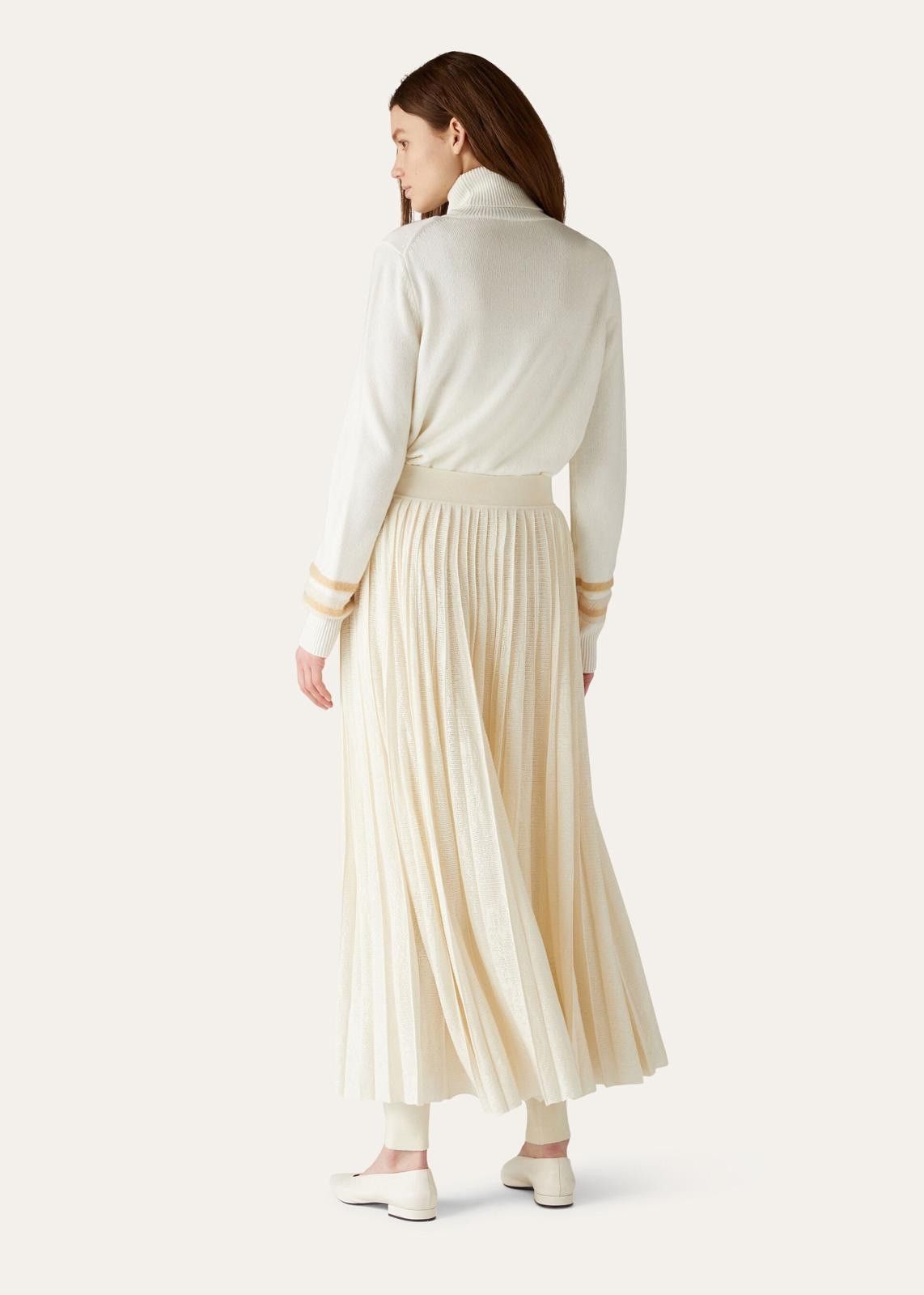 Loro Piana o1srvl11e1224 Diavolezza Virgin Wool Skirt in Ivory Size 30" / US 8 / IT 44 - 5 Thumbnail