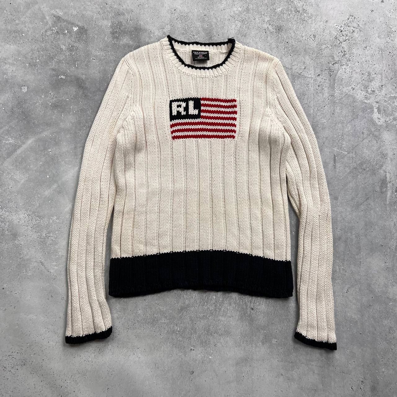 Ralph Lauren Vintage 2000s Polo Jeans Co. Ralph Lauren USA Flag Sweater Size L / US 10 / IT 46 - 1 Thumbnail