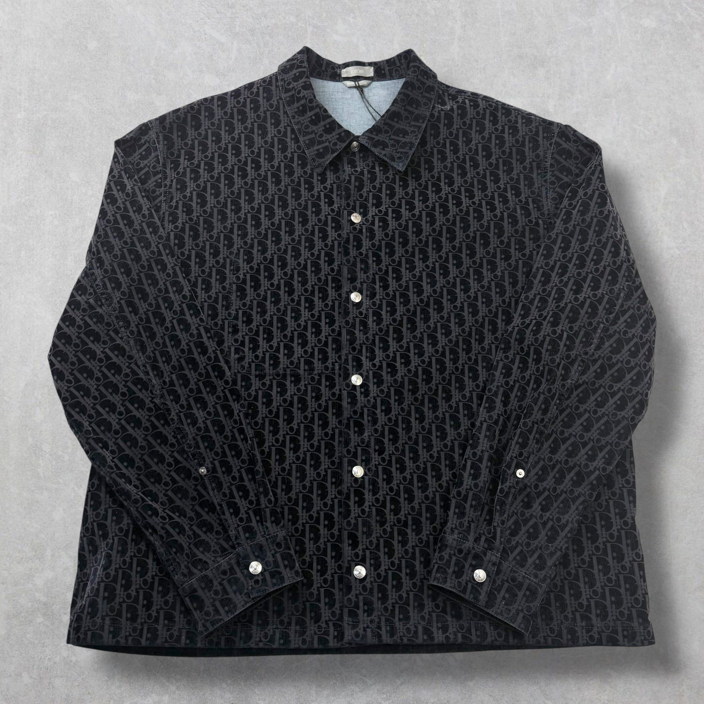 Dior Dior Oblique Overshirt Blue Cotton-Blend Twill 58 (XXXL) Size US XXL / EU 58 / 5 - 1 Thumbnail