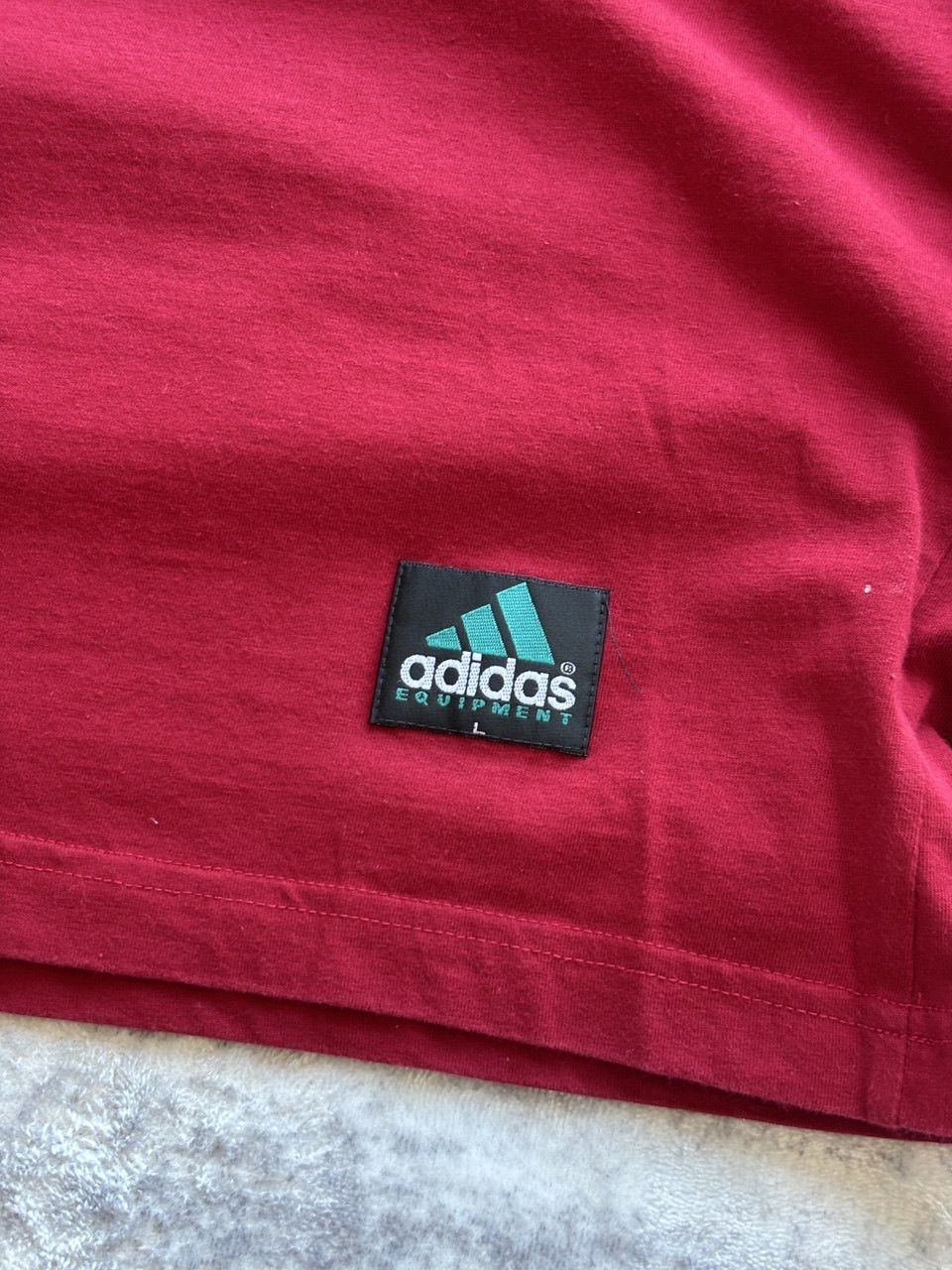 Adidas Vintage Adidas Equipment big logo red shirt mens Size US L / EU 52-54 / 3 - 9 Thumbnail