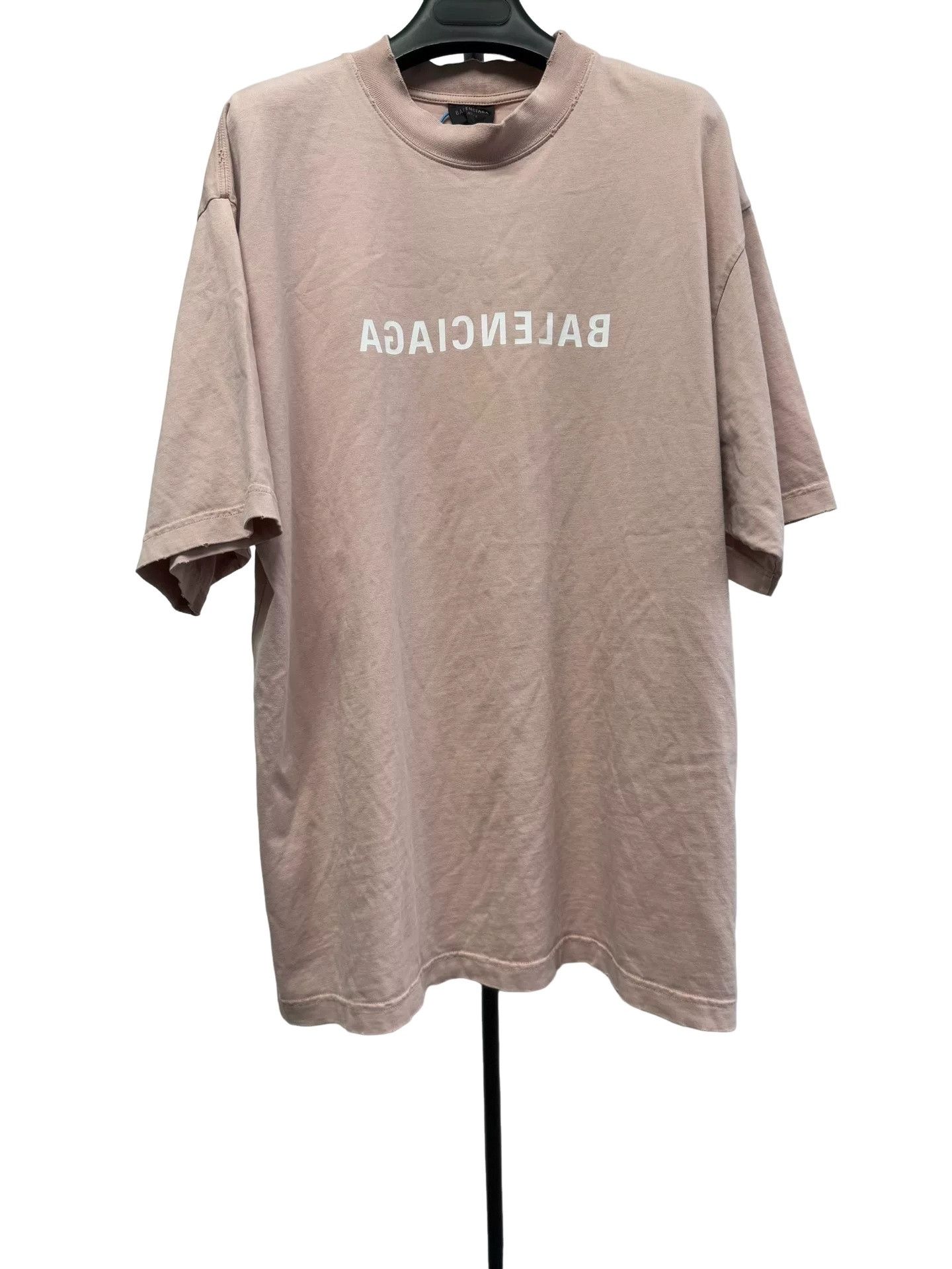 Balenciaga Balenciaga Pink Mirrored Logo T-Shirt M Size US M / EU 48-50 / 2 - 1 Thumbnail