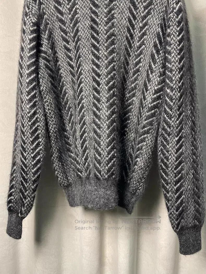 Saint Laurent Paris Saint Laurent Paris Black and White Herringbone Mohair Swe Size US XS / EU 42 / 0 - 4 Thumbnail