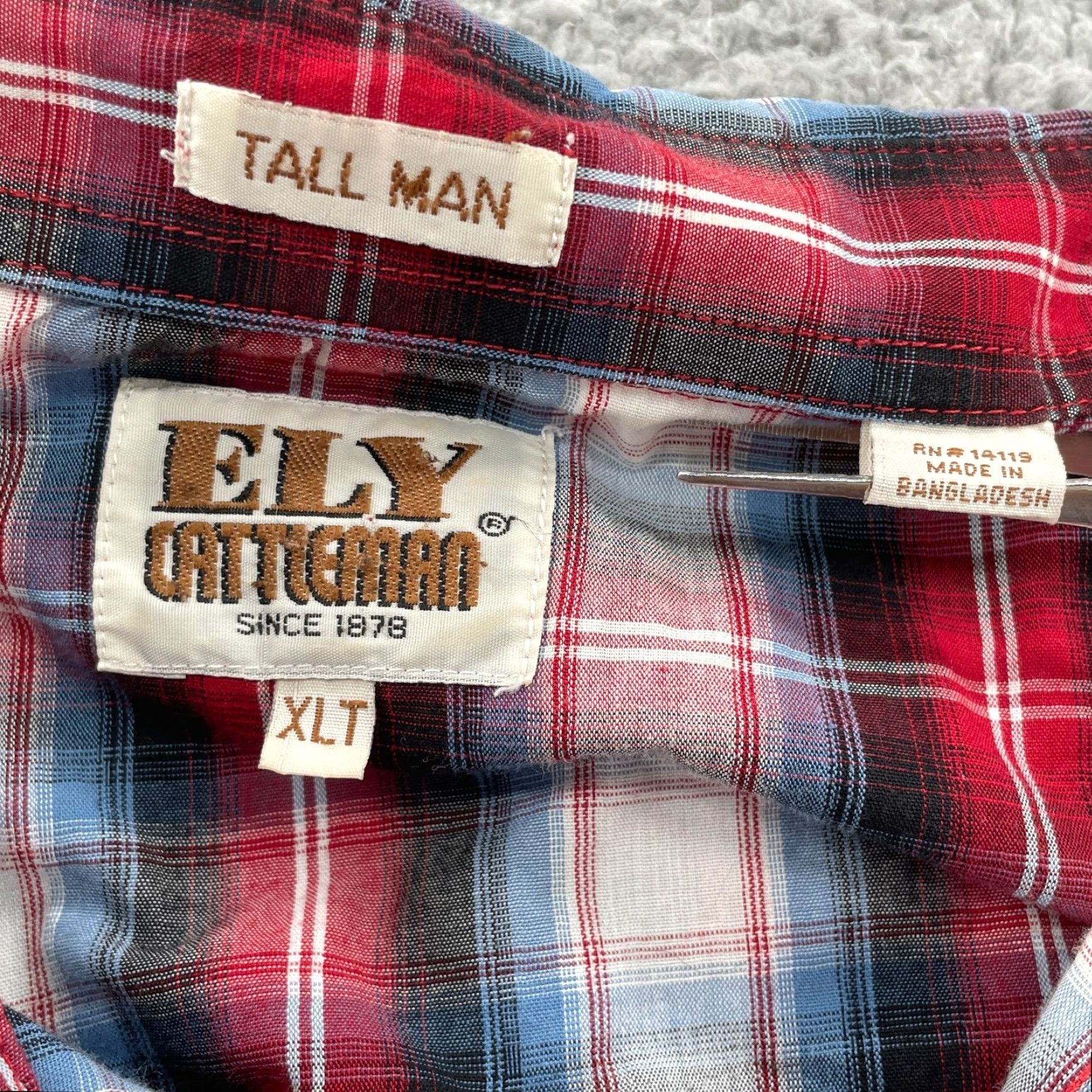 Vintage VINTAGE Ely Cattleman Western Shirt Men XL Tall Pearl Snap Cowboy Workwear Rodeo Shirt XS? Size US XL / EU 56 / 4 - 7 Thumbnail