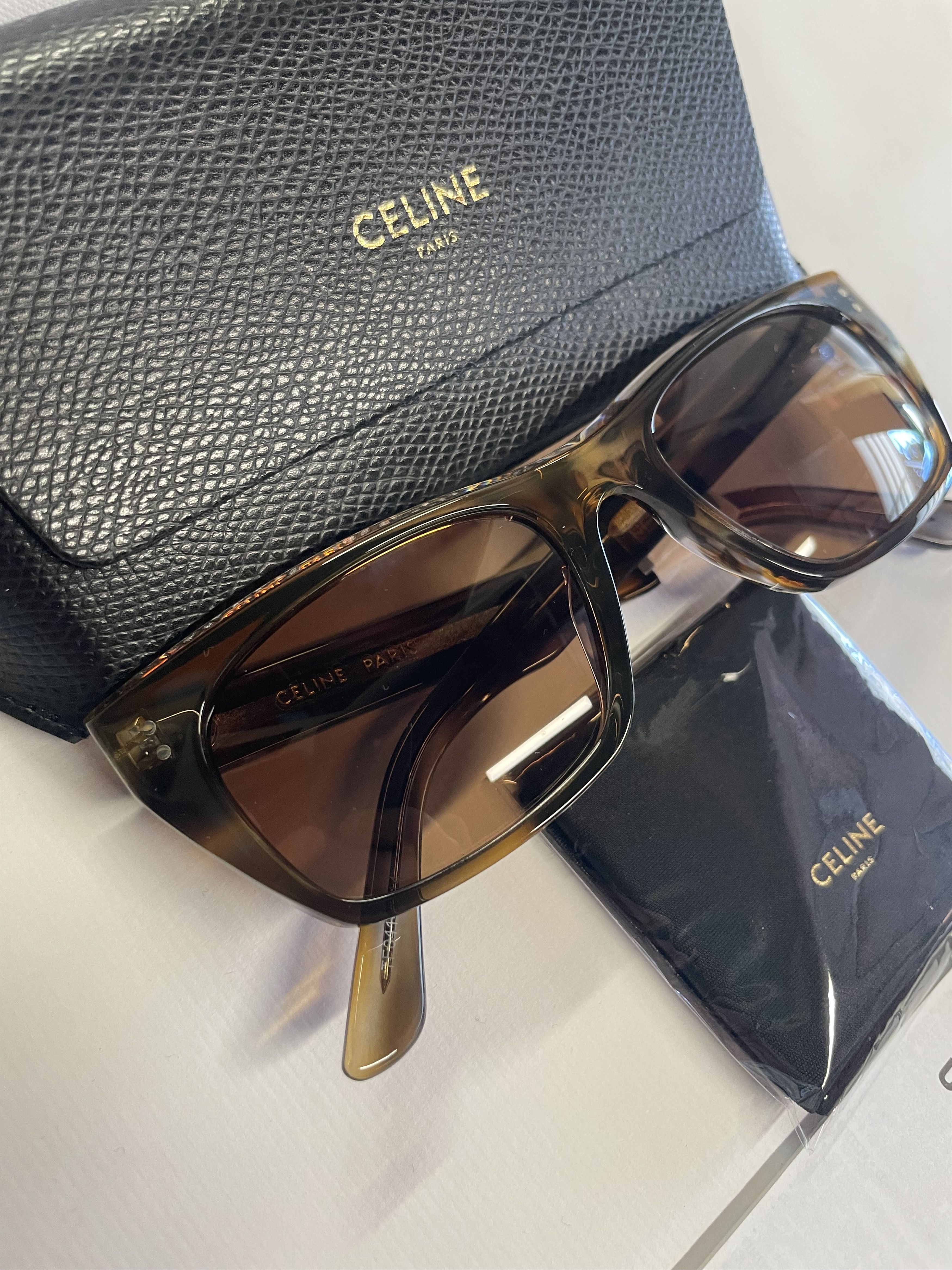 Celine CELINE CL40060I 55J Brown 53mm Rectangle Sunglasses Size ONE SIZE - 4 Thumbnail