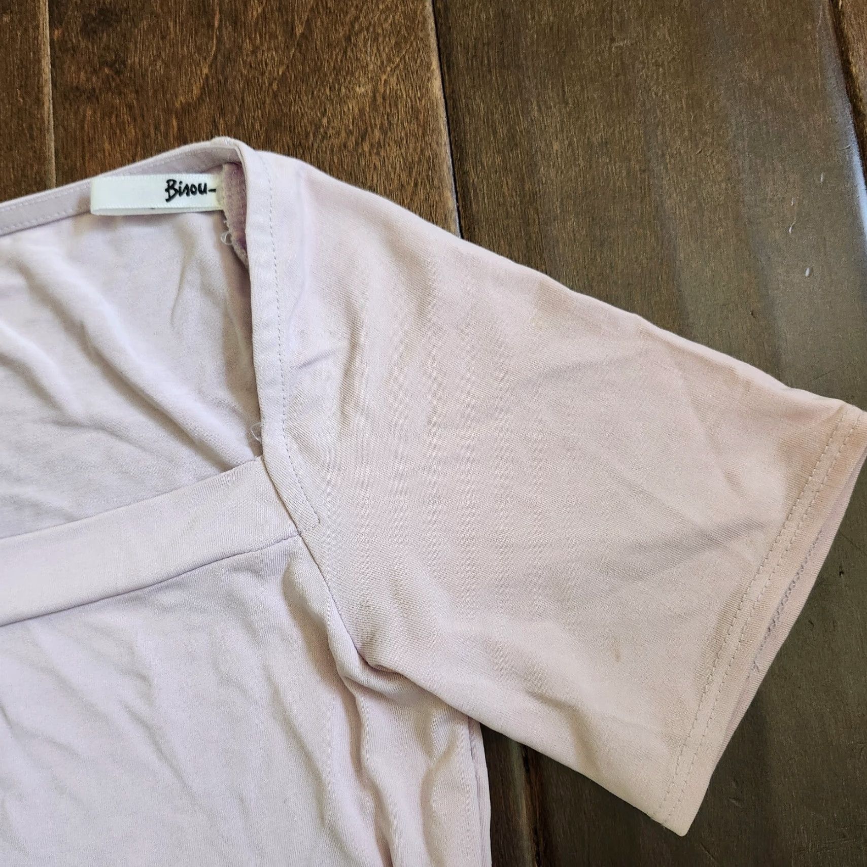 Vintage Bisou Bisou Blouse Top - Size M - Pink - Juniors - Short Sleeve - Pullover - NWT - Acetate Spandex - Solid - Casual Party Business - Girls/Teens Size M / US 6-8 / IT 42-44 - 6 Thumbnail