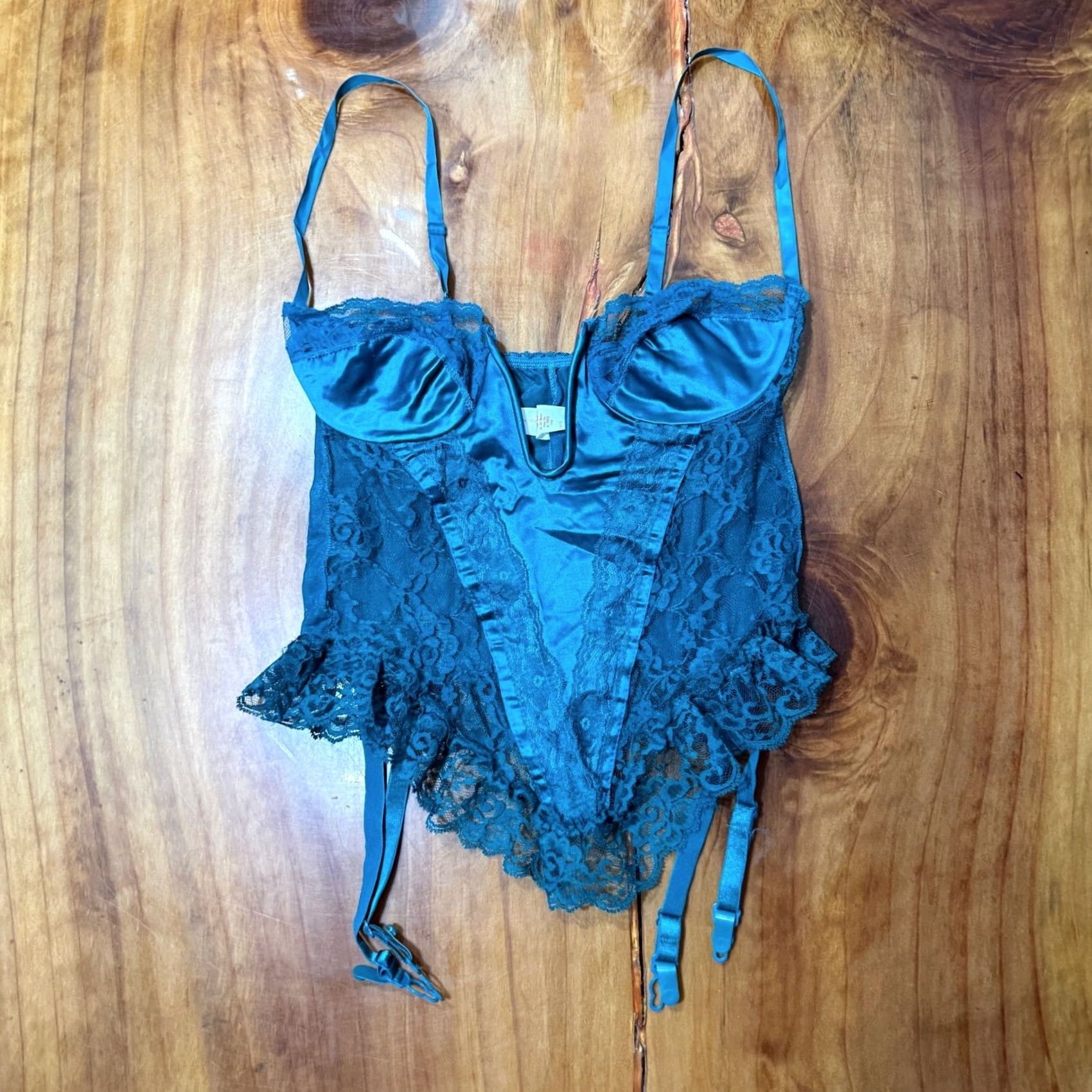 Vintage Vintage Fredericks of Hollywood Teddy Lingerie Satin Lace Top 90s Pinup M Size M / US 6-8 / IT 42-44 - 2 Thumbnail