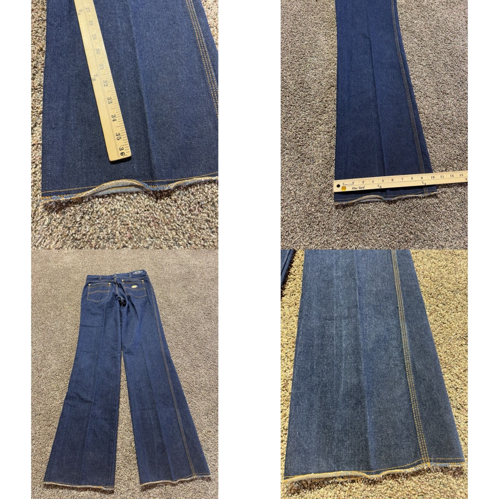 Denime VINTAGE Anthonys Jeans Men's 34 Tall Blue Denim 90s Raw Hem 34x37 5-Pocket Straight Size US 34 / EU 50 - 8 Thumbnail