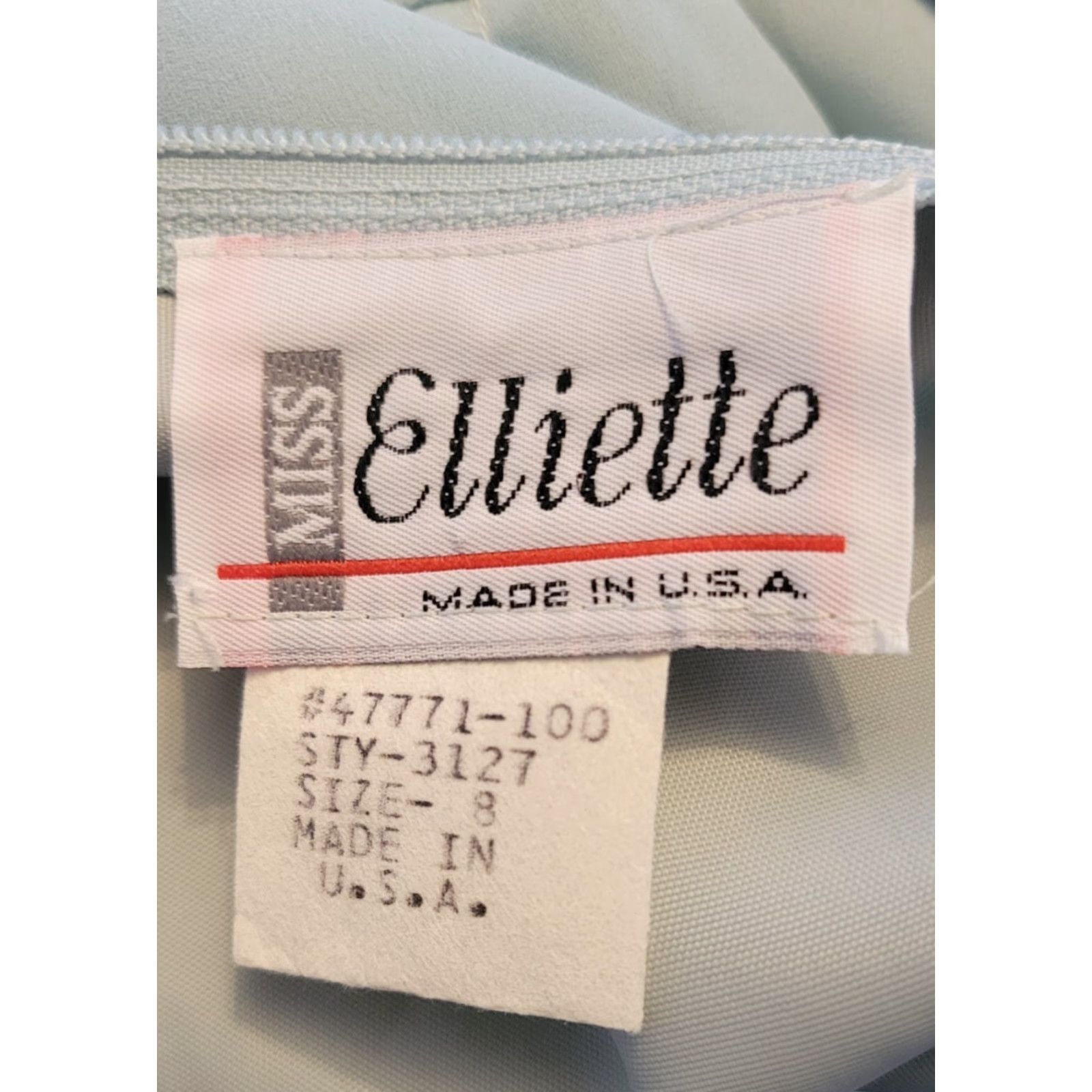 Vintage VINTAGE Miss Elliette Dress Green 8 New Wave Party Sleeves Embellished Sheer Polyester 1980s Womens Size M / US 6-8 / IT 42-44 - 5 Thumbnail