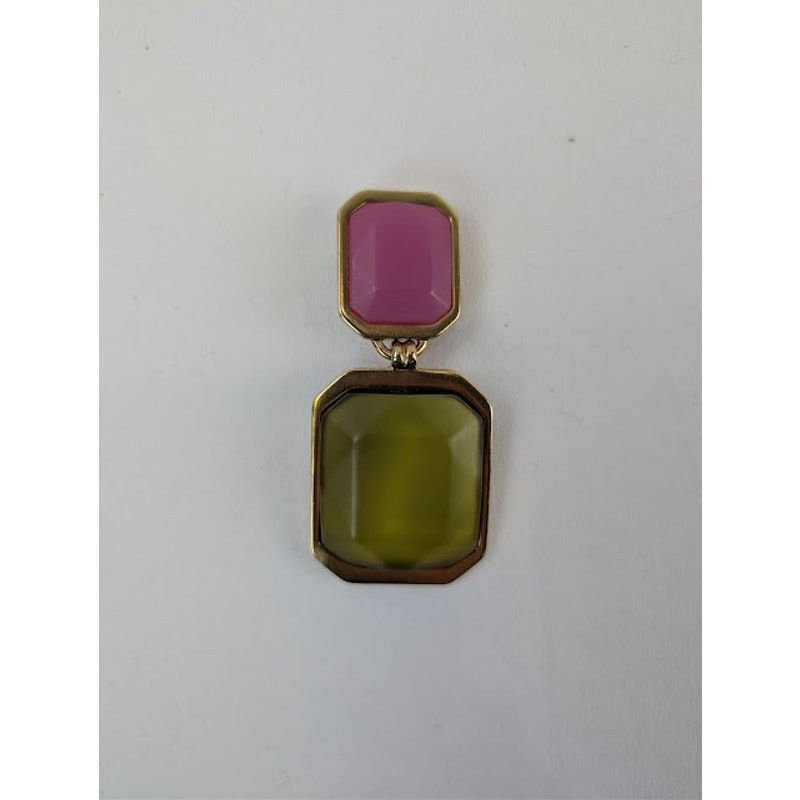 Saint Laurent Paris o1rshd1 Size: OS / Octagon Earring in Metal and Resin Multi Size ONE SIZE - 1 Thumbnail