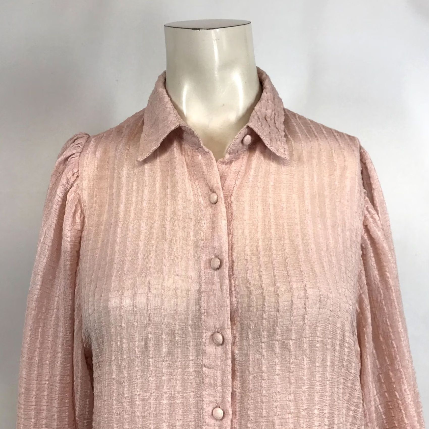 Pinko IDEM DITTO Pink Blouse Womens Medium 3/4 Sleeve Button Up Top Size M / US 6-8 / IT 42-44 - 2 Thumbnail