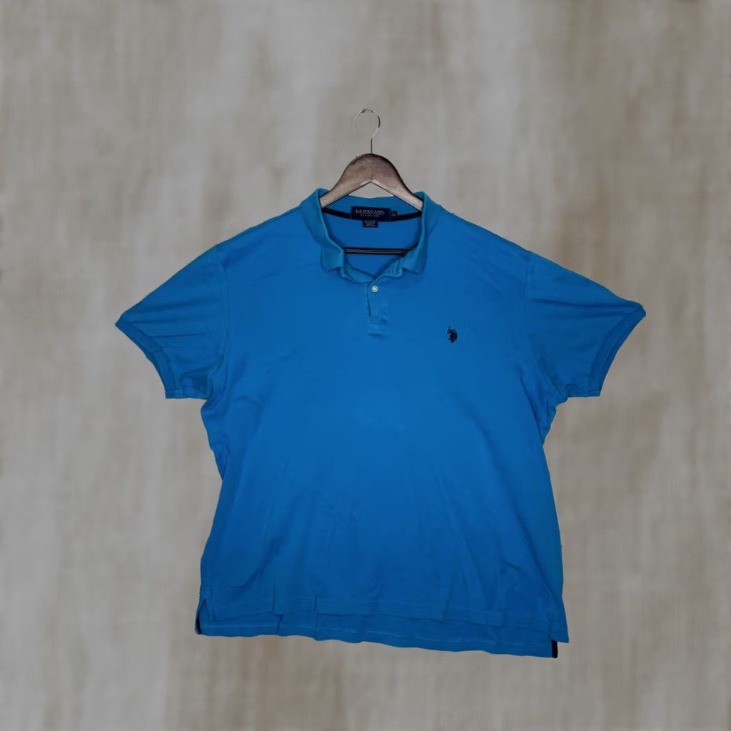 U.S. Polo Assn. US Polo Assn Mens Polo Shirt Blue Short Sleeve 2XL Casual Fitness Summer Sports Logo Knit 100% Cotton Classic Size US XXL / EU 58 / 5 - 1 Thumbnail