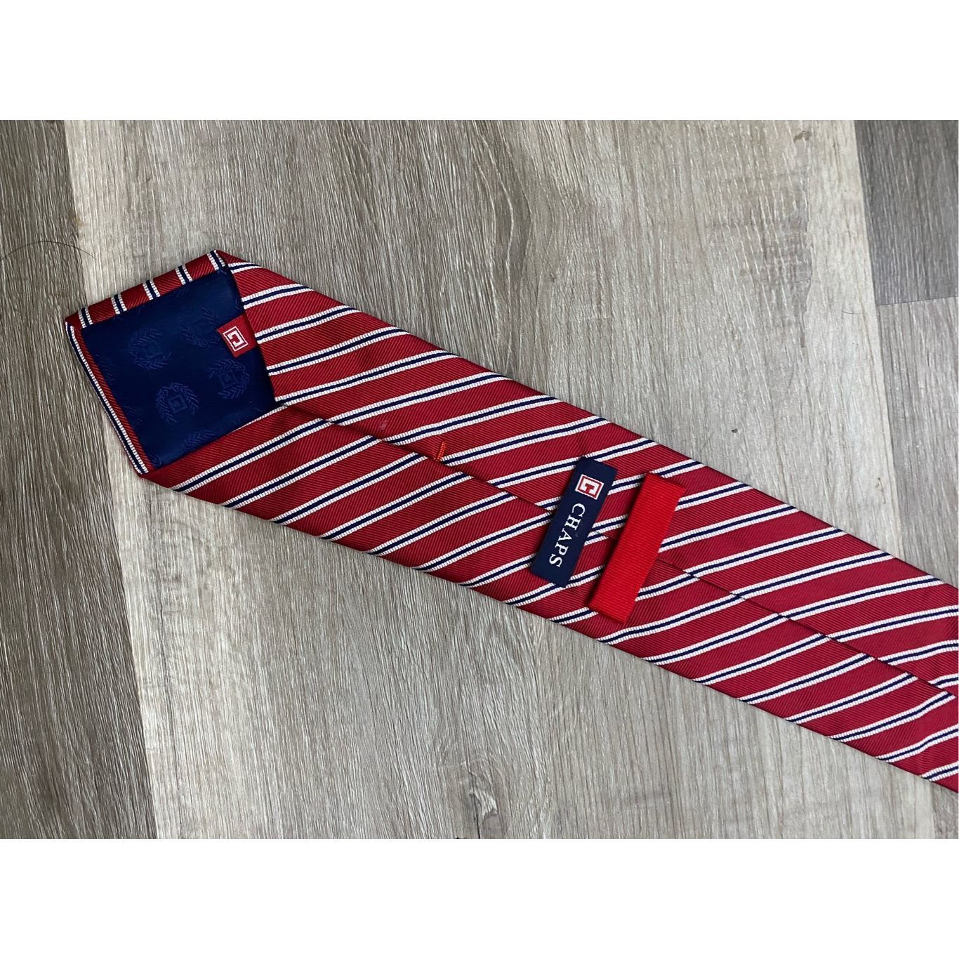 Chaps Chaps Red White Blue Diagonal Stripe Tie Size ONE SIZE - 3 Thumbnail