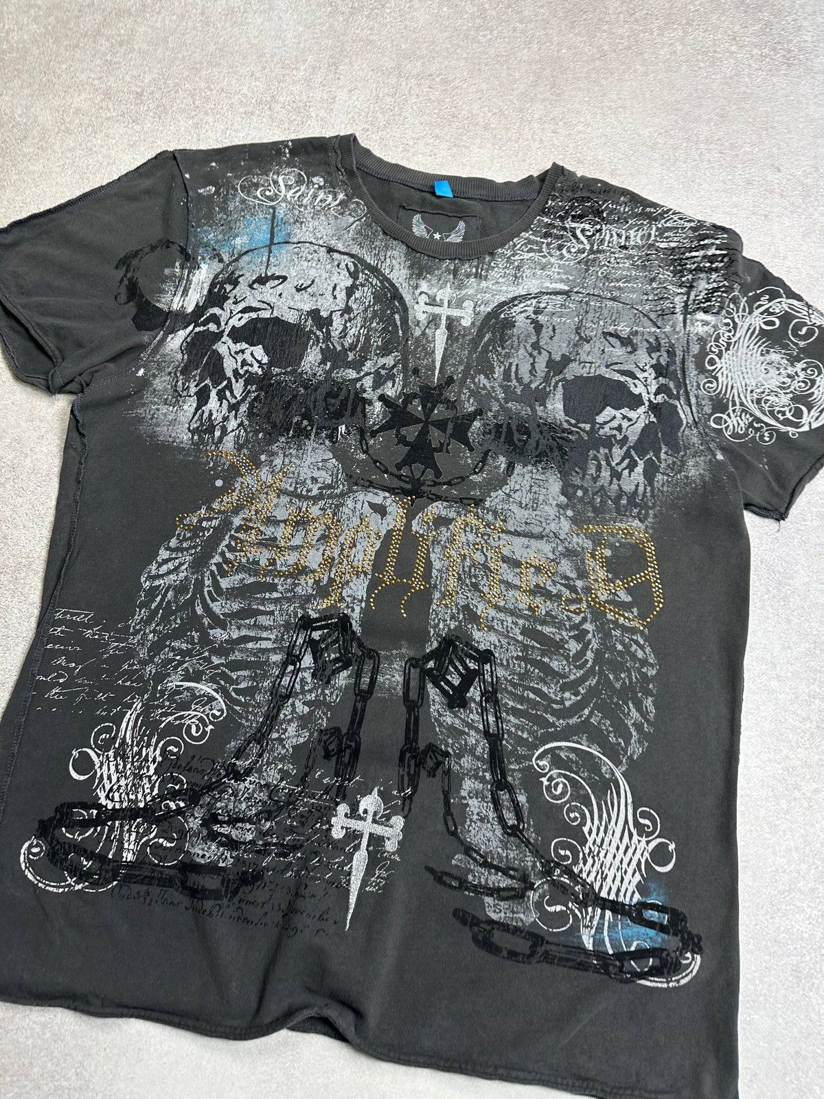 Affliction Vintage Amplified Affliction Y2K All Over Print T-shirt XXL Size US XXL / EU 58 / 5 - 3 Thumbnail