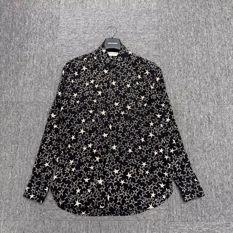 Saint Laurent Paris Star Printed Long Sleeve Shirt- DMC Size US M / EU 48-50 / 2 - 1 Thumbnail