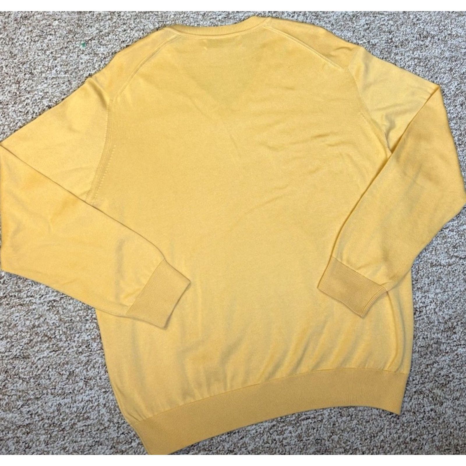 Vintage VINTAGE Fairway & Greene Men Large V-Neck Long Sleeve Sweater Yellow 100% Cotton Pullover Size US L / EU 52-54 / 3 - 4 Thumbnail