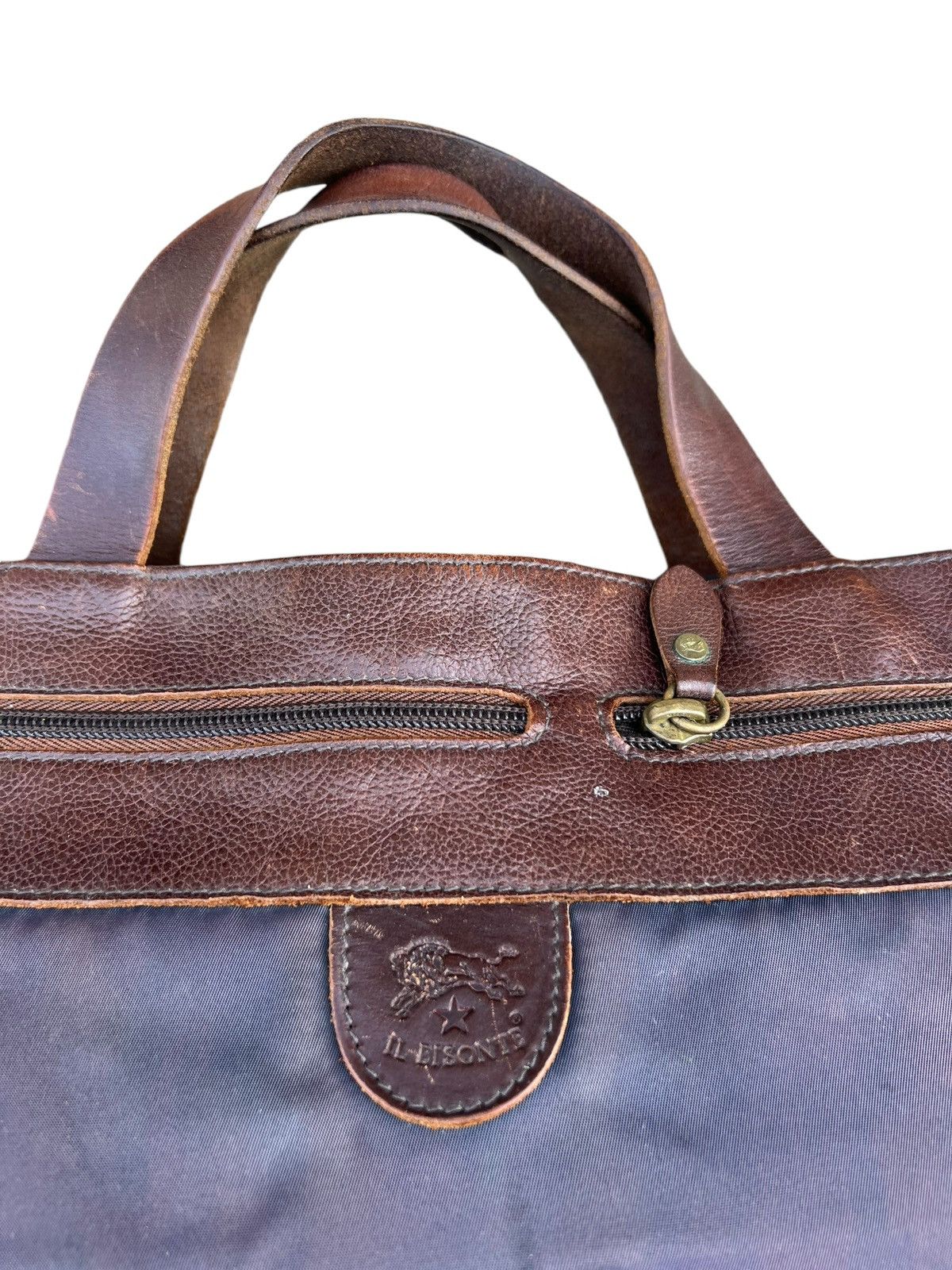 Il Bisonte Vintage IL BISONTE Sun Faded Nylon Leather 2 Way Bag Size ONE SIZE - 8 Thumbnail