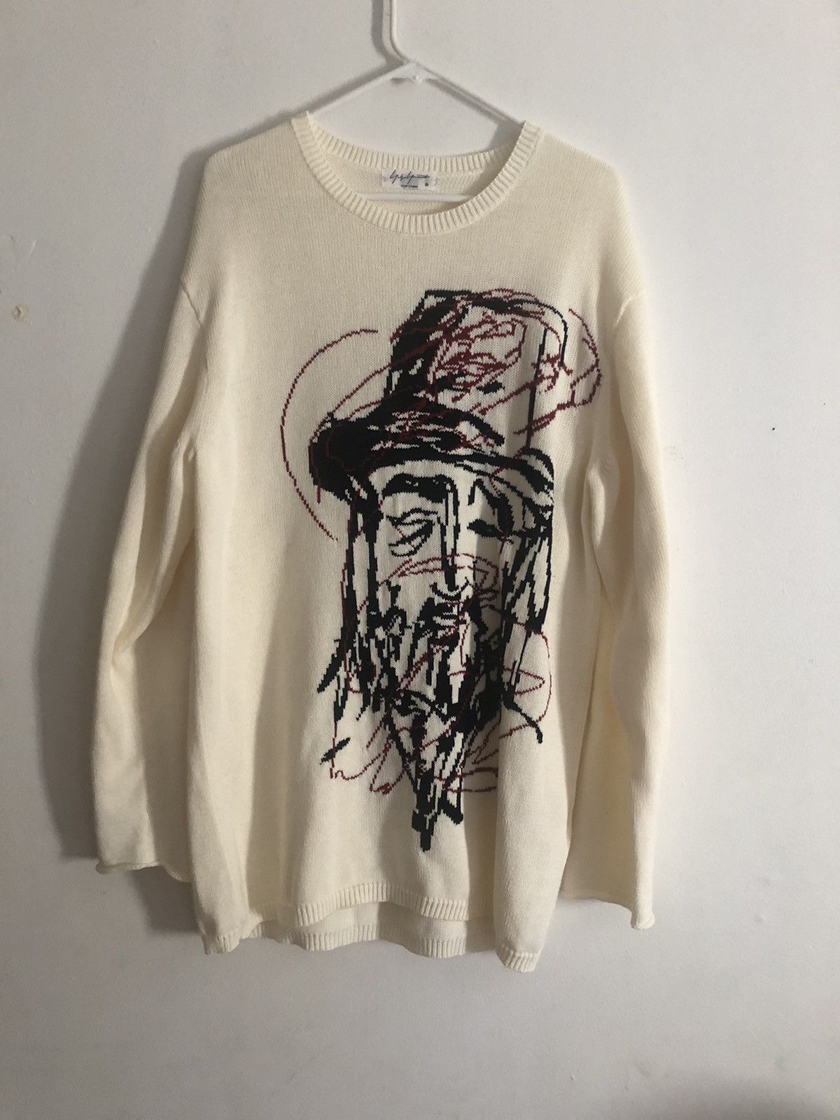 Pre-owned Yohji Yamamoto Pour Homme Ivory Knit Sweater In White