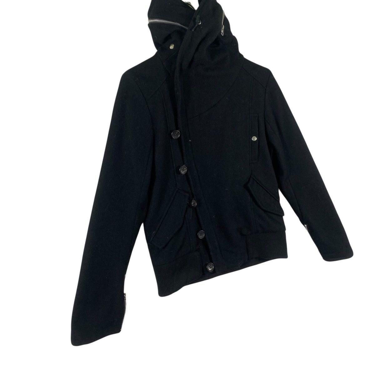 Japanese Brand The Twelve Harajuku Gothic Hoodie Wool Zipper Button Jacket Size L / US 10 / IT 46 - 3 Thumbnail