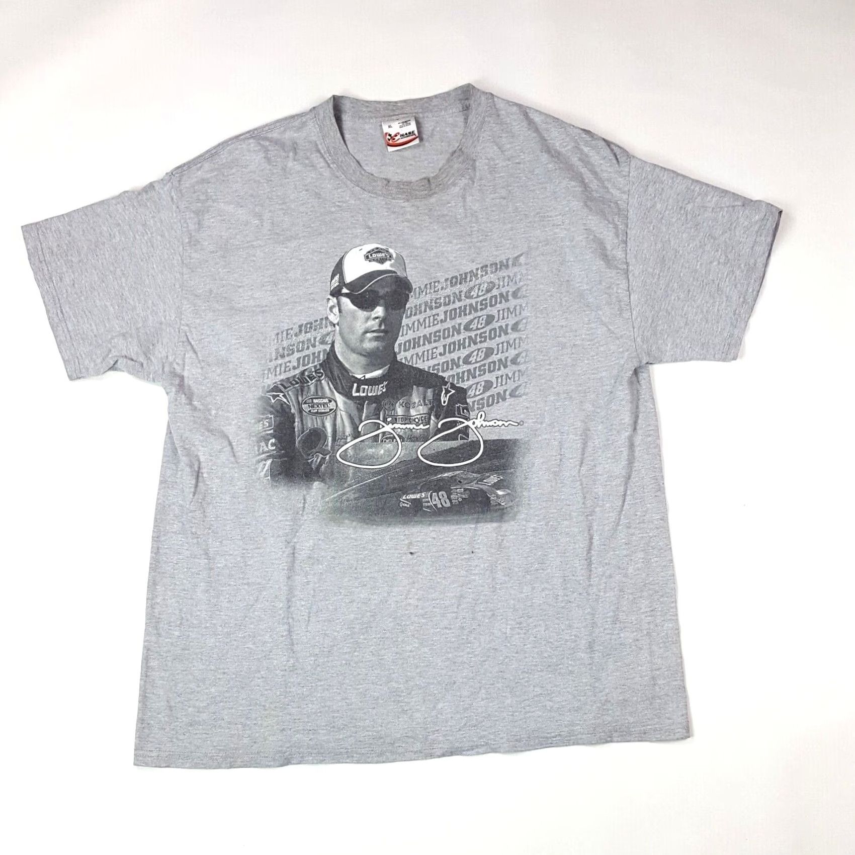 Chase Authentics VINTAGE Jimmie Johnson NASCAR Retro Gray T Shirt Large? XL? (Quantity Verified) Size US XL / EU 56 / 4 - 2 Thumbnail