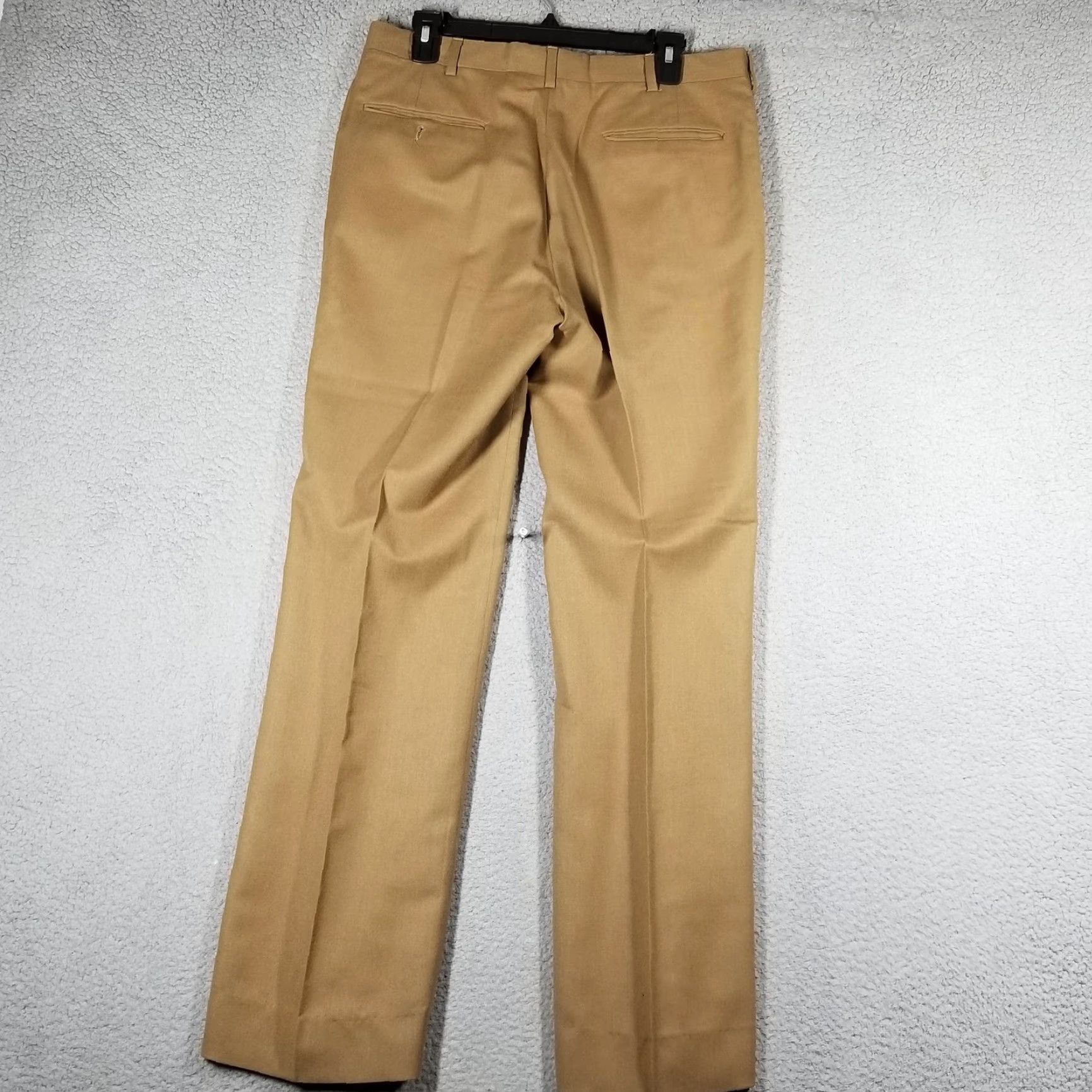 Vintage VINTAGE John Alexander Dress Pants Mens 34 Khaki Tan Wool Flat Front Trousers Made USA Mens Size US 34 / EU 50 - 6 Thumbnail