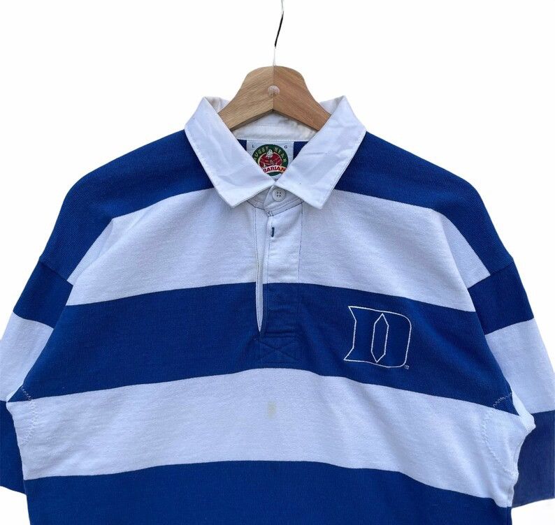 Barbarian × Rugby Ralph Lauren × Vintage Vintage 90s Barbarian Rugby Wear Striped Long Sleeve Shirt Size US L / EU 52-54 / 3 - 2 Thumbnail