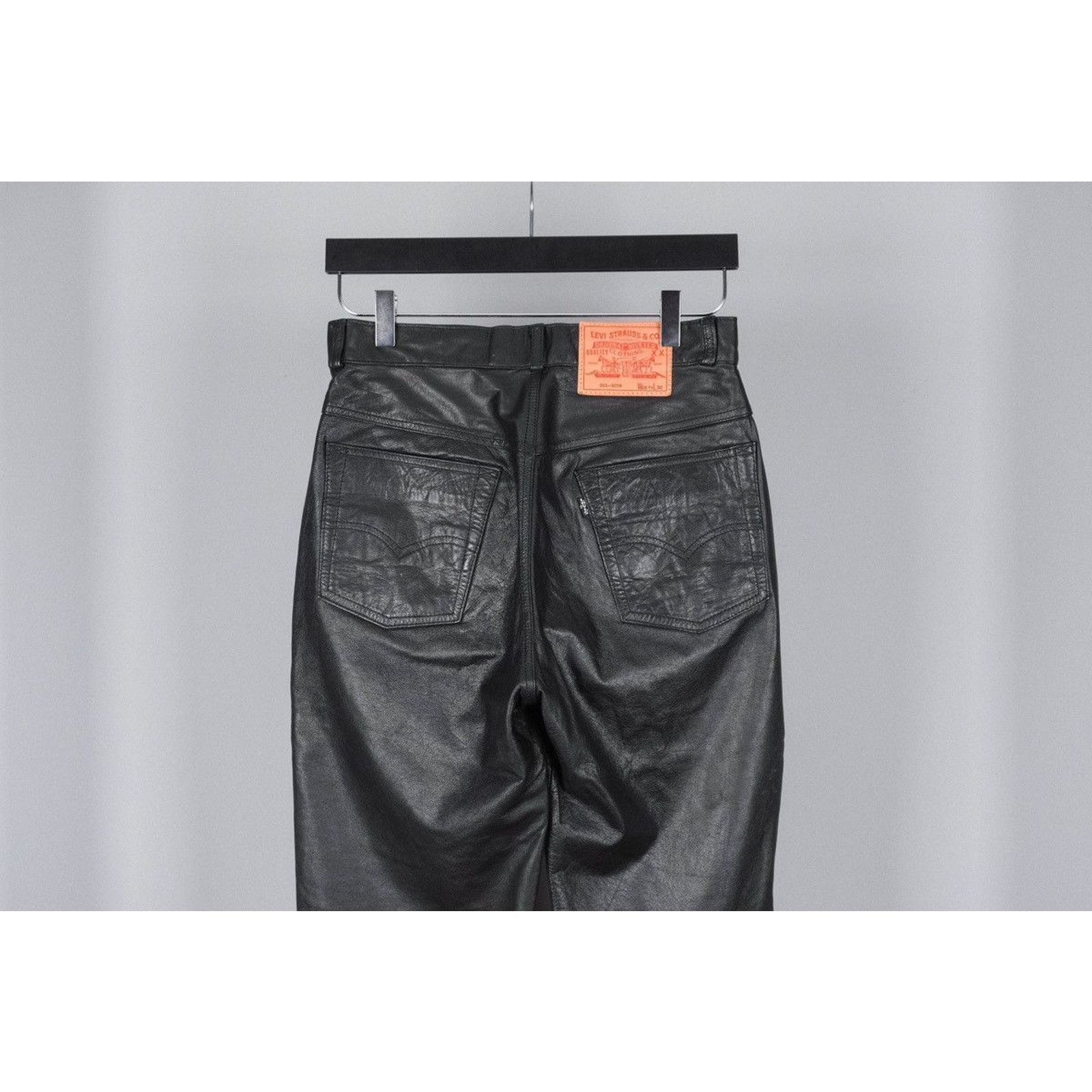 Levi's Vintage 90’s levis black leather pants Size US 28 / EU 44 - 4 Thumbnail