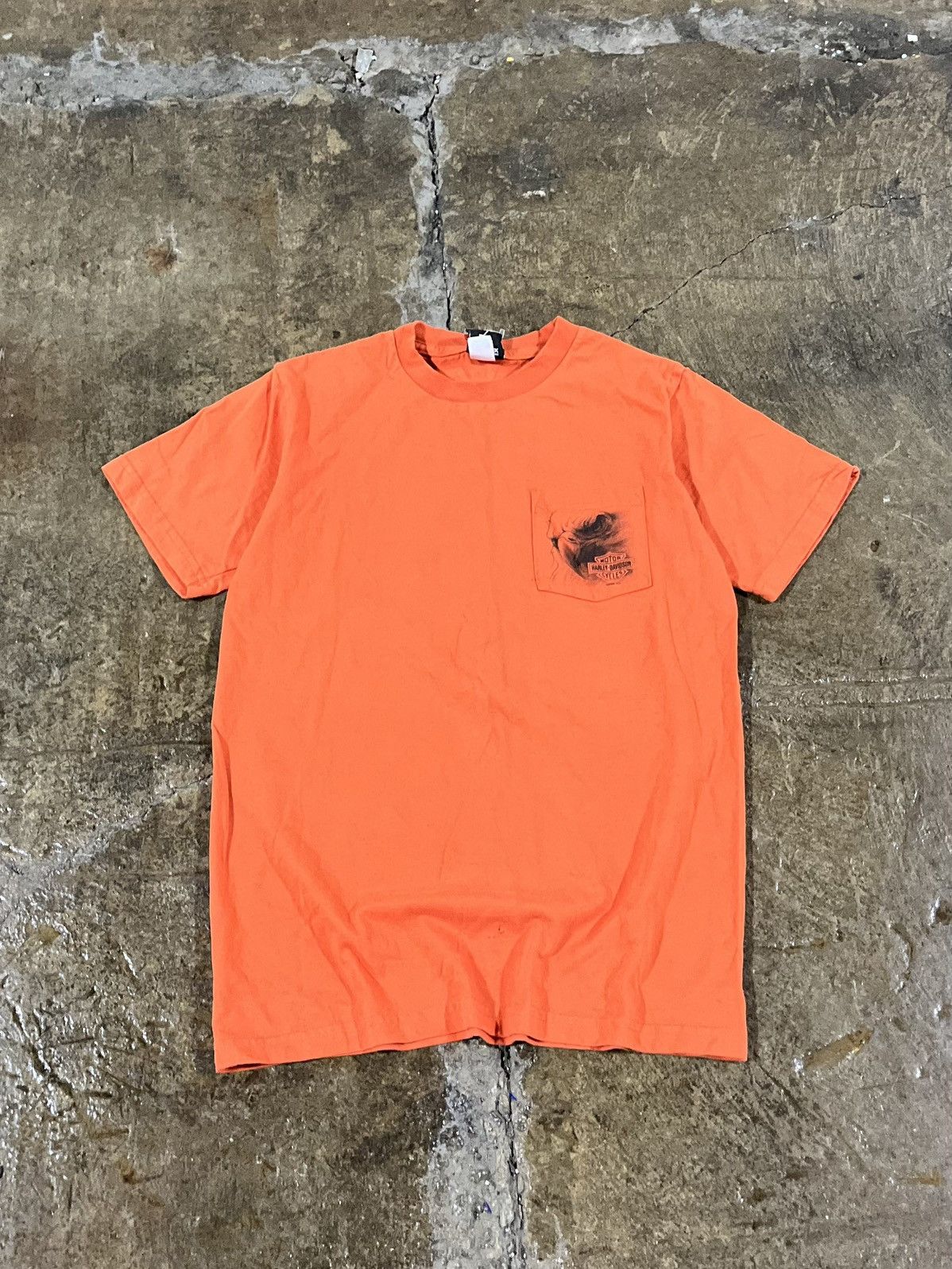 Harley Davidson × Vintage Crazy Vintage Harley Davidson Eagle Pocket Tee Grunge Biker Size US M / EU 48-50 / 2 - 2 Thumbnail