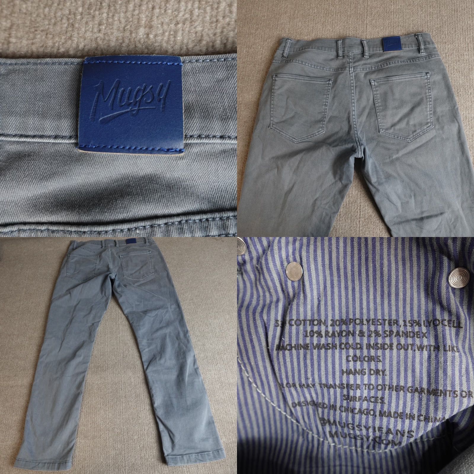 Vintage Mugsy Jeans 33 x 31 Blue Solid Logans Jeans Men 34 31 Regular Cotton Blend Denim Straight Button Fly Pocketed Shirt? Size US 34 / EU 50 - 8 Thumbnail