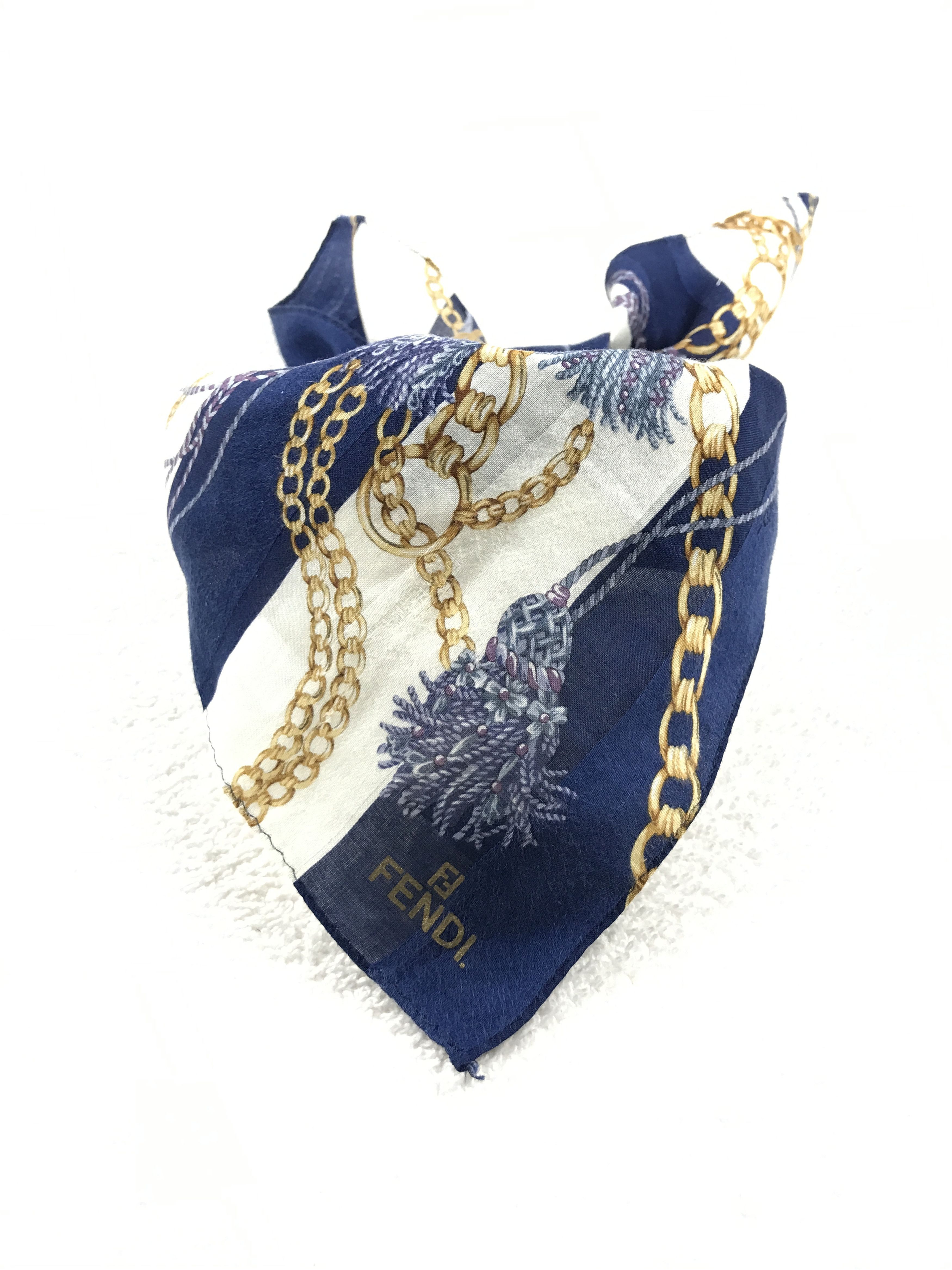 Designer × Vintage Vintage Fendi Bandana Neckerchief Handkerchief Size ONE SIZE - 3 Thumbnail