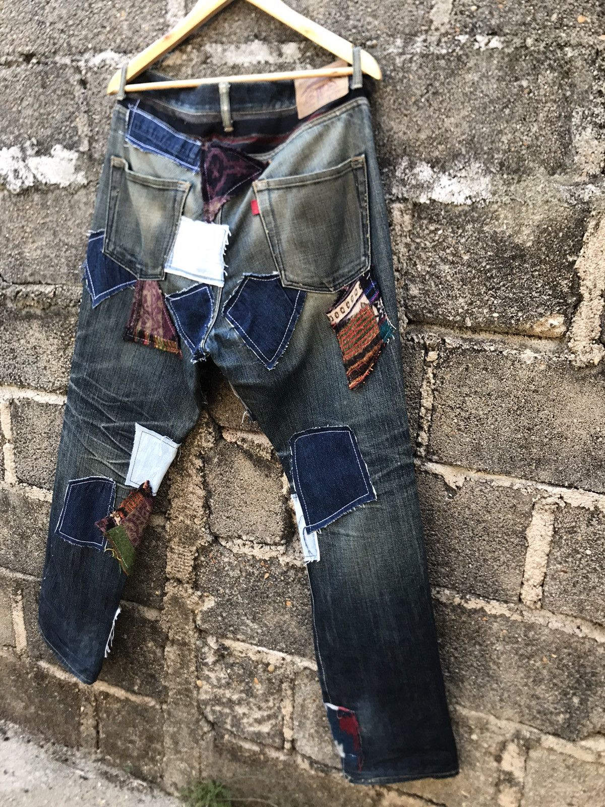FDMTL ⚡️Japanese Brand Scanner Fundamental Crazy Patchwork Denim Size US 35 - 14 Thumbnail