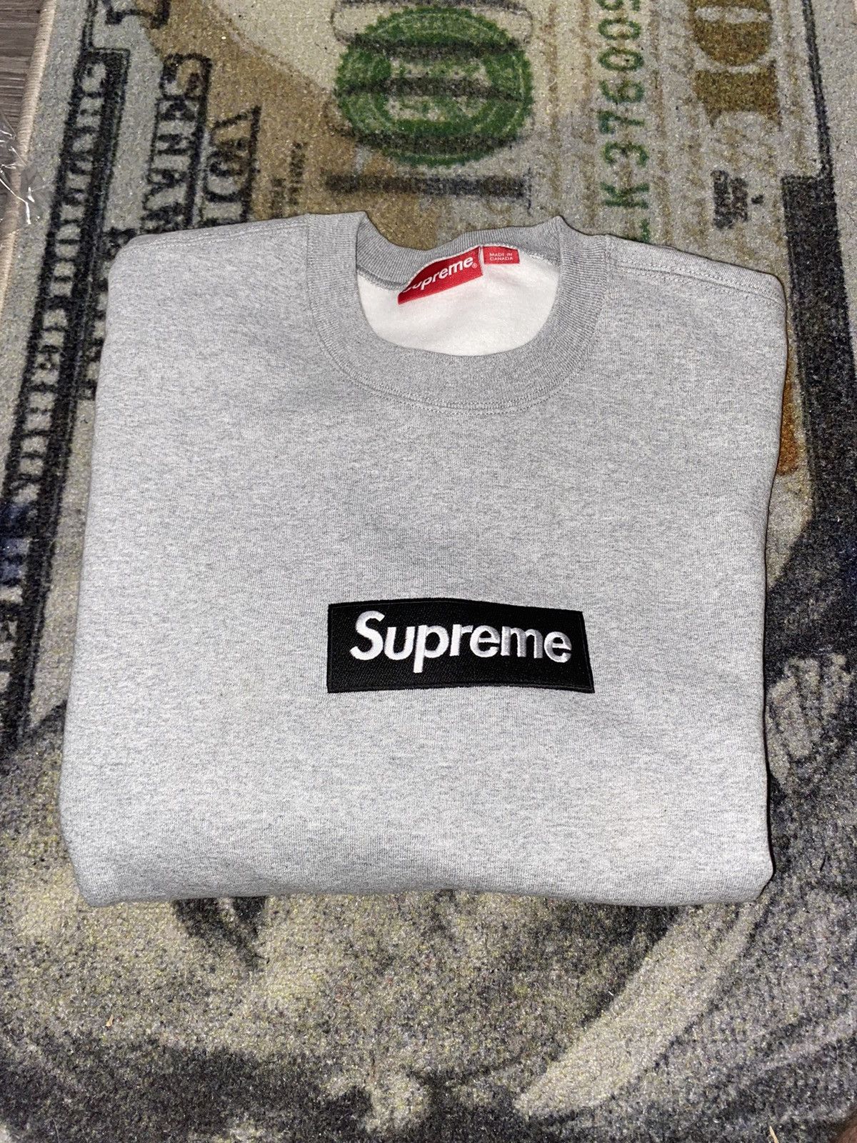 Supreme Supreme Box Logo Crewneck (FW22) Heather Grey | Grailed