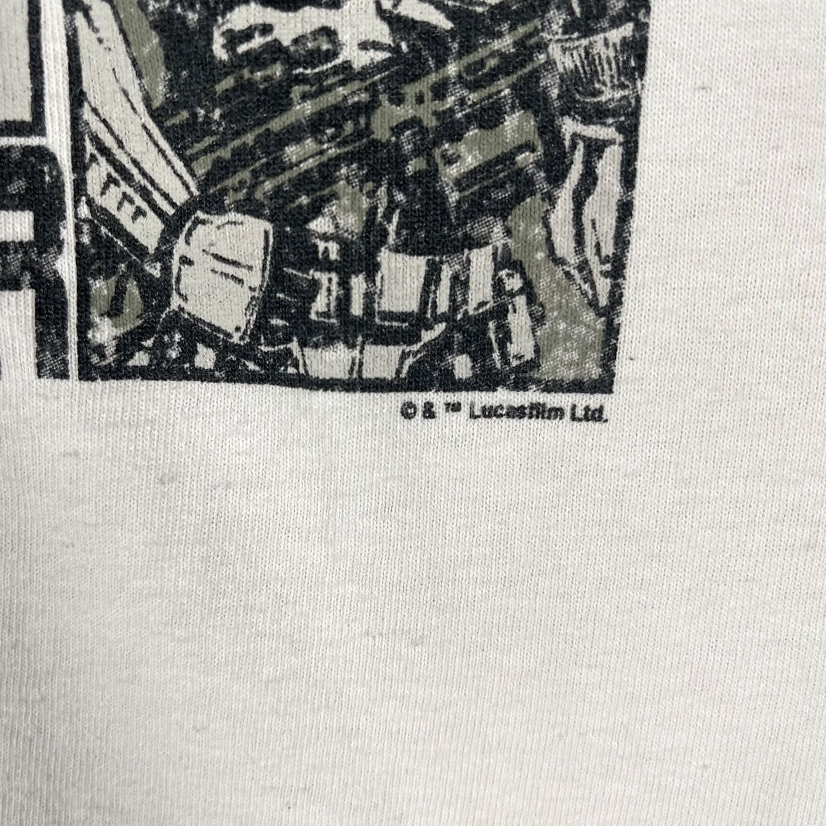 Star Wars VINTAGE Star Wars T-Shirt XL White Darth Vader, Han Solo & Ect. Distressed Grunge Shirt Mens XL White Stars 90s Size US XL / EU 56 / 4 - 3 Thumbnail