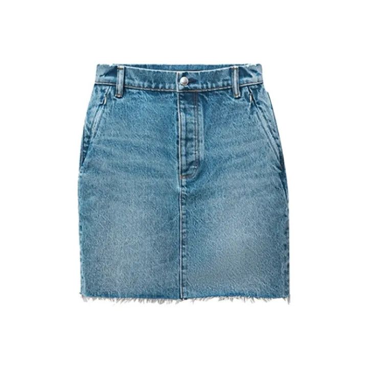 Alexander Wang Zipper High-Waist Denim Skirt 0079