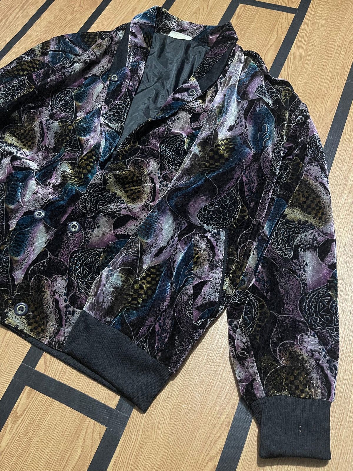 Japanese Brand × Le Grande Bleu (L.G.B.) vintage y2k Windy ziip bomber jacket velvet full print Size US XL / EU 56 / 4 - 7 Thumbnail