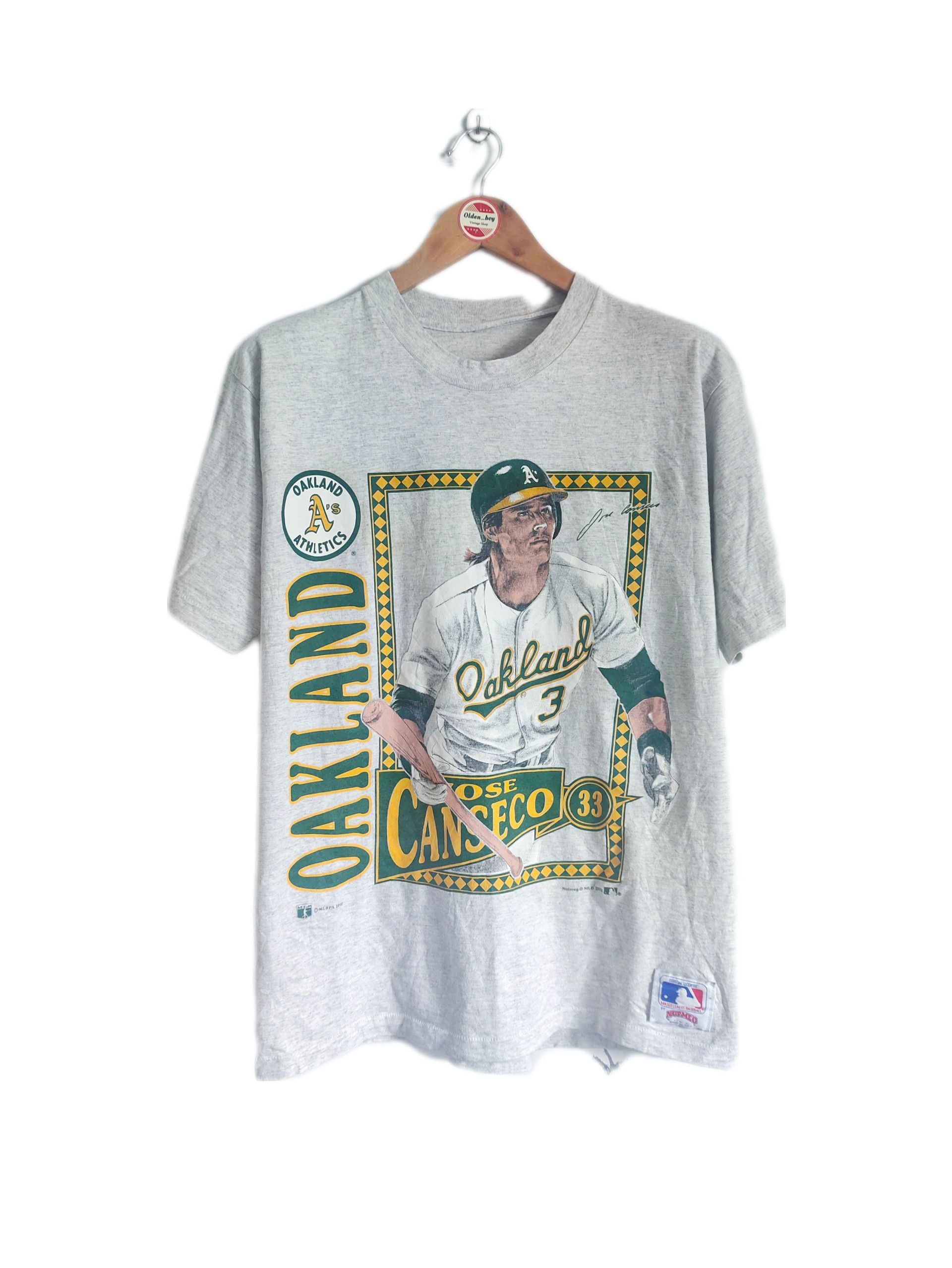 Nutmeg × Vintage Vintage Jose Canseco Oakland Athletics Player 90s T-shirt Size US L / EU 52-54 / 3 - 1 Thumbnail