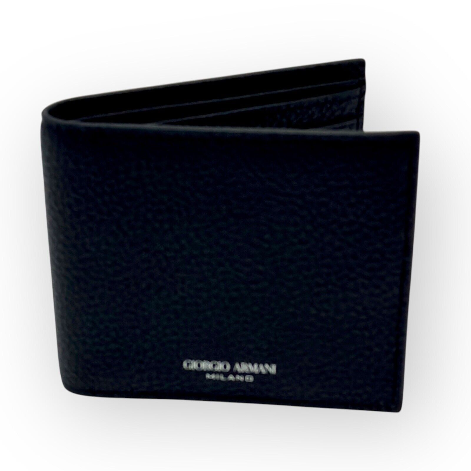 Giorgio Armani Black Textured Leather Bi-fold Mens Wallet Authentic Size ONE SIZE - 3 Thumbnail