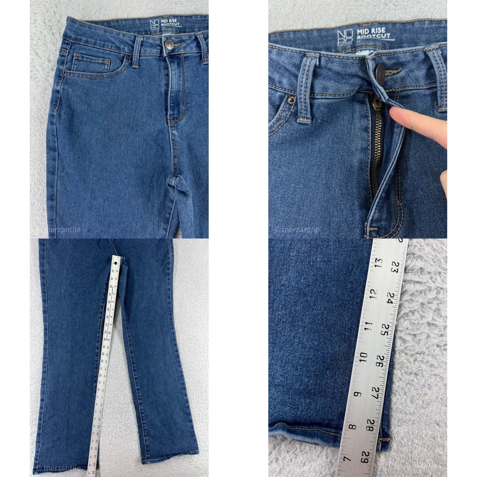 Vintage No Boundaries Jeans Womens 15 Blue Denim Bootcut Medium Wash Cotton Blend Size 36" / US 14 / IT 50 - 8 Thumbnail