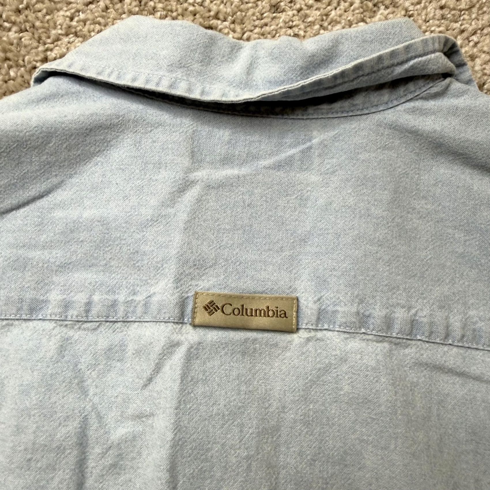 Vintage Columbia Button Up Shirt Womens Small Blue Chambray 3/4 Sleeve Cotton Top - Vintage Size S / US 4 / IT 40 - 7 Thumbnail