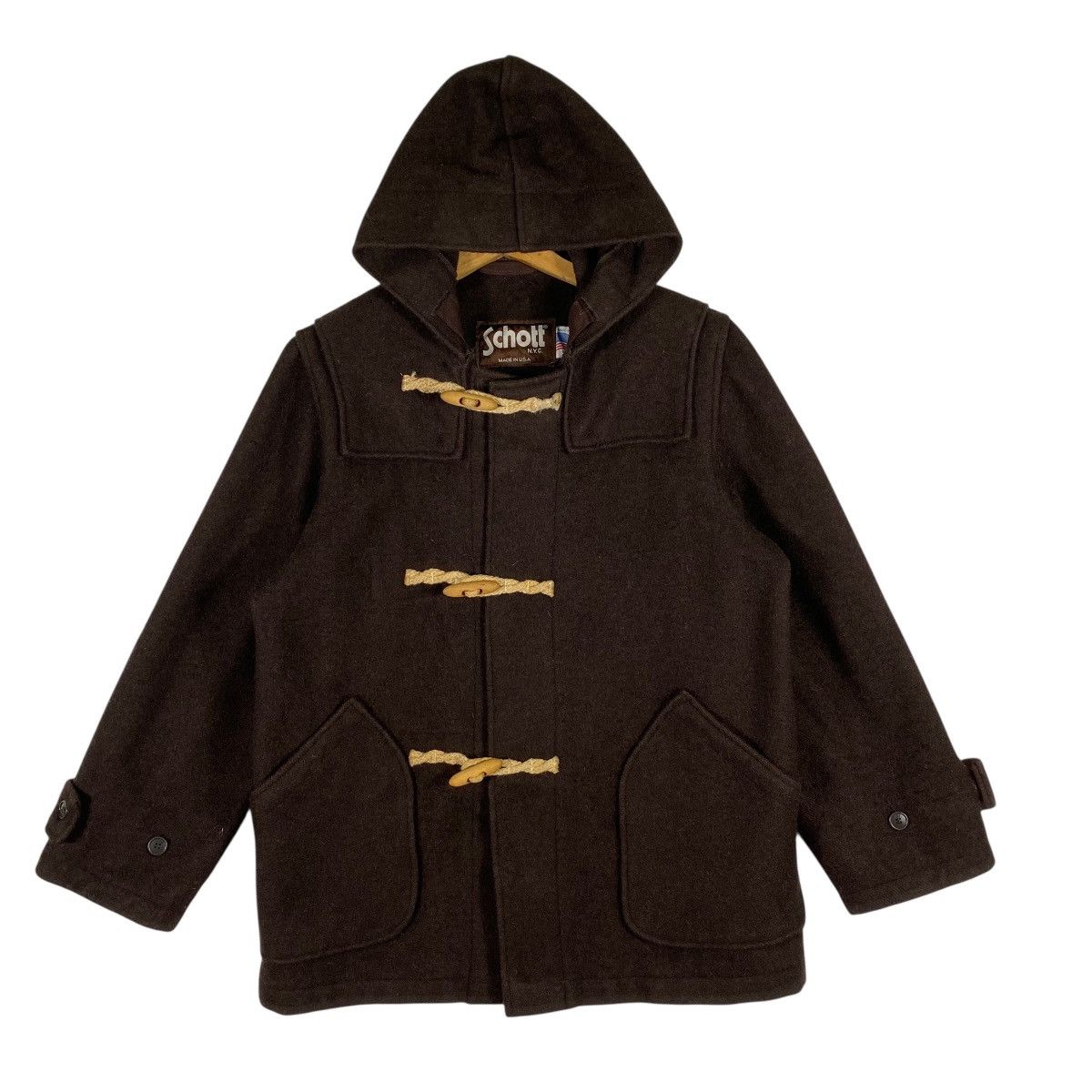 Schott Vintage Schott Duffle Coat Jacket S Size Brown Colour Size US S / EU 44-46 / 1 - 1 Thumbnail