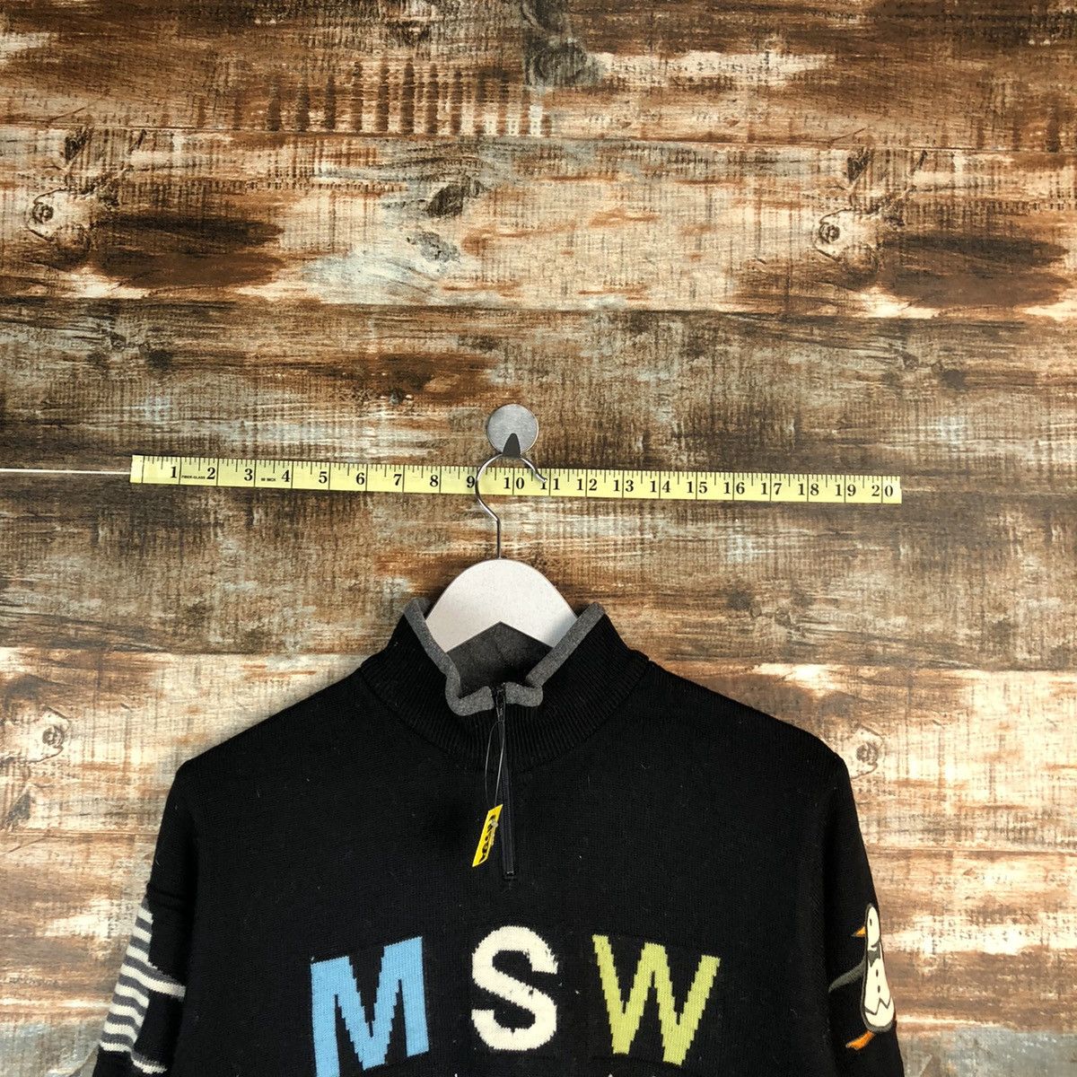 Homespun Knitwear × Japanese Brand × Vintage MSW munsingwear Black Knitwear sweatshirt #A1560 Size US S / EU 44-46 / 1 - 4 Thumbnail