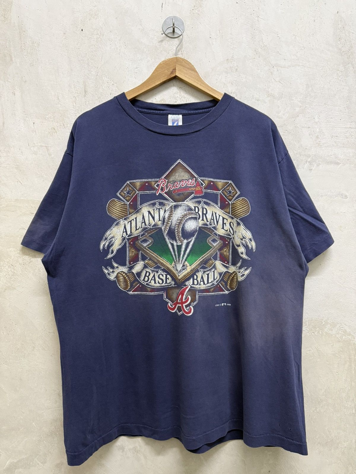 MLB Vintage 90s Atlanta Braves faded logo 7 t-shirt Size US XXL / EU 58 / 5 - 1 Thumbnail