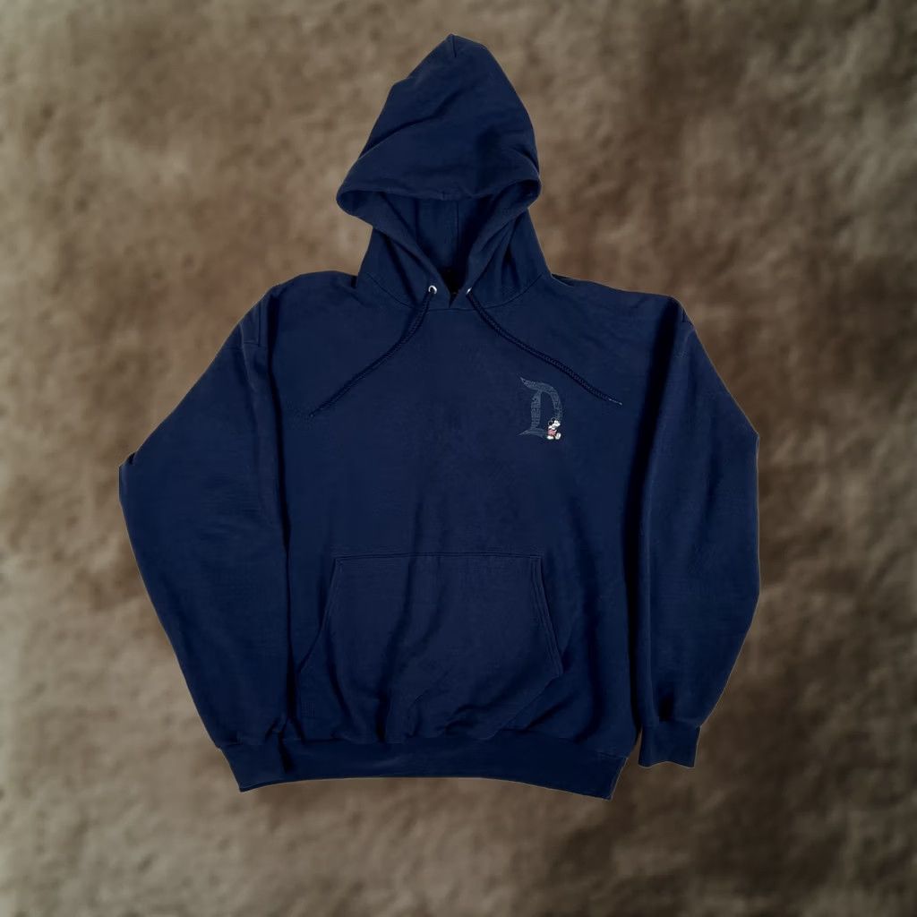 Disney VINTAGE Disney Mickey Mouse Hoodie Sweatshirt 2XL Blue Men Pullover Hooded Graphic Print Retro 90s Cartoon Classic Size US XXL / EU 58 / 5 - 1 Thumbnail