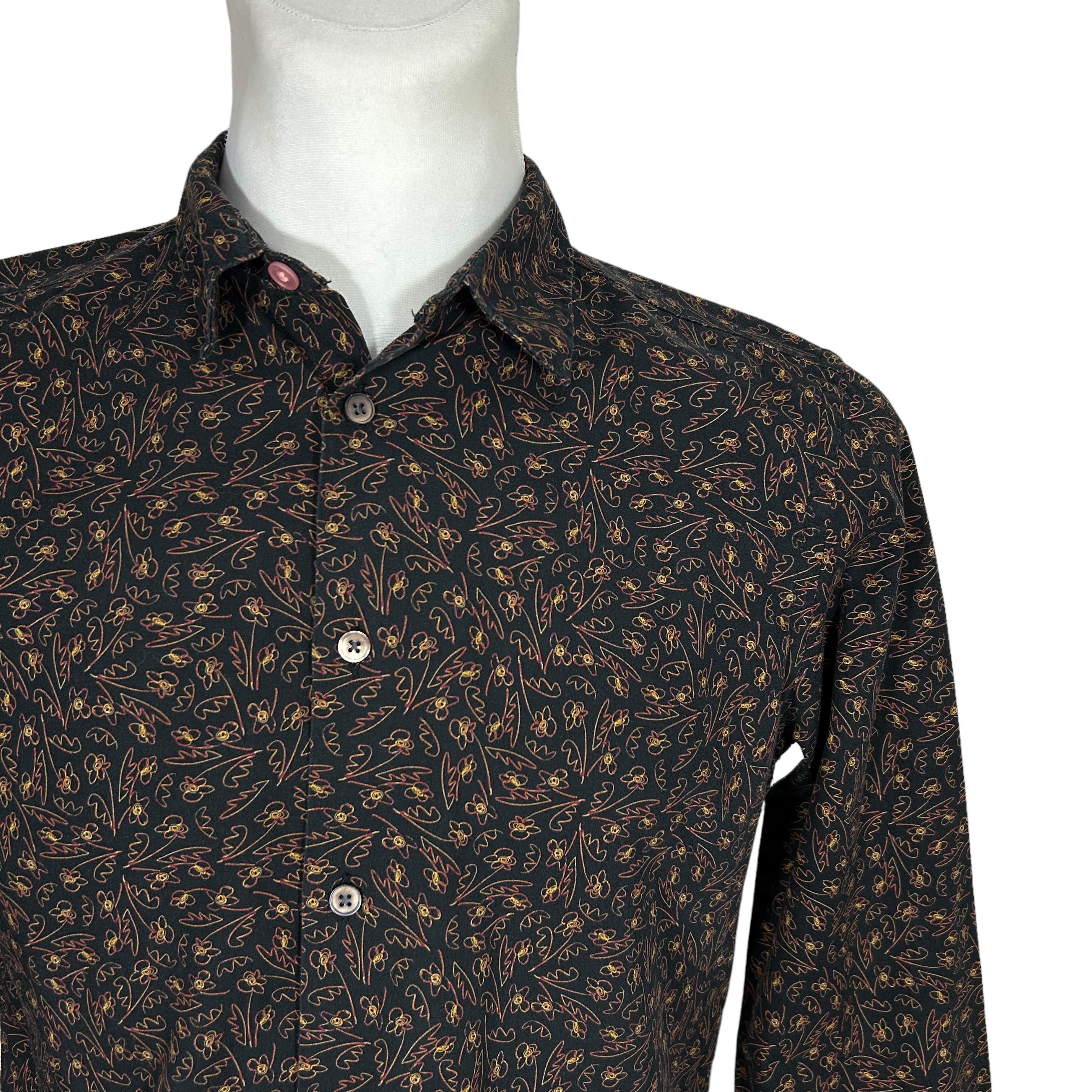 Paul Smith PS Paul Smith Black Gold Flowers Slim Fit Shirt Pattern M Size US M / EU 48-50 / 2 - 3 Thumbnail