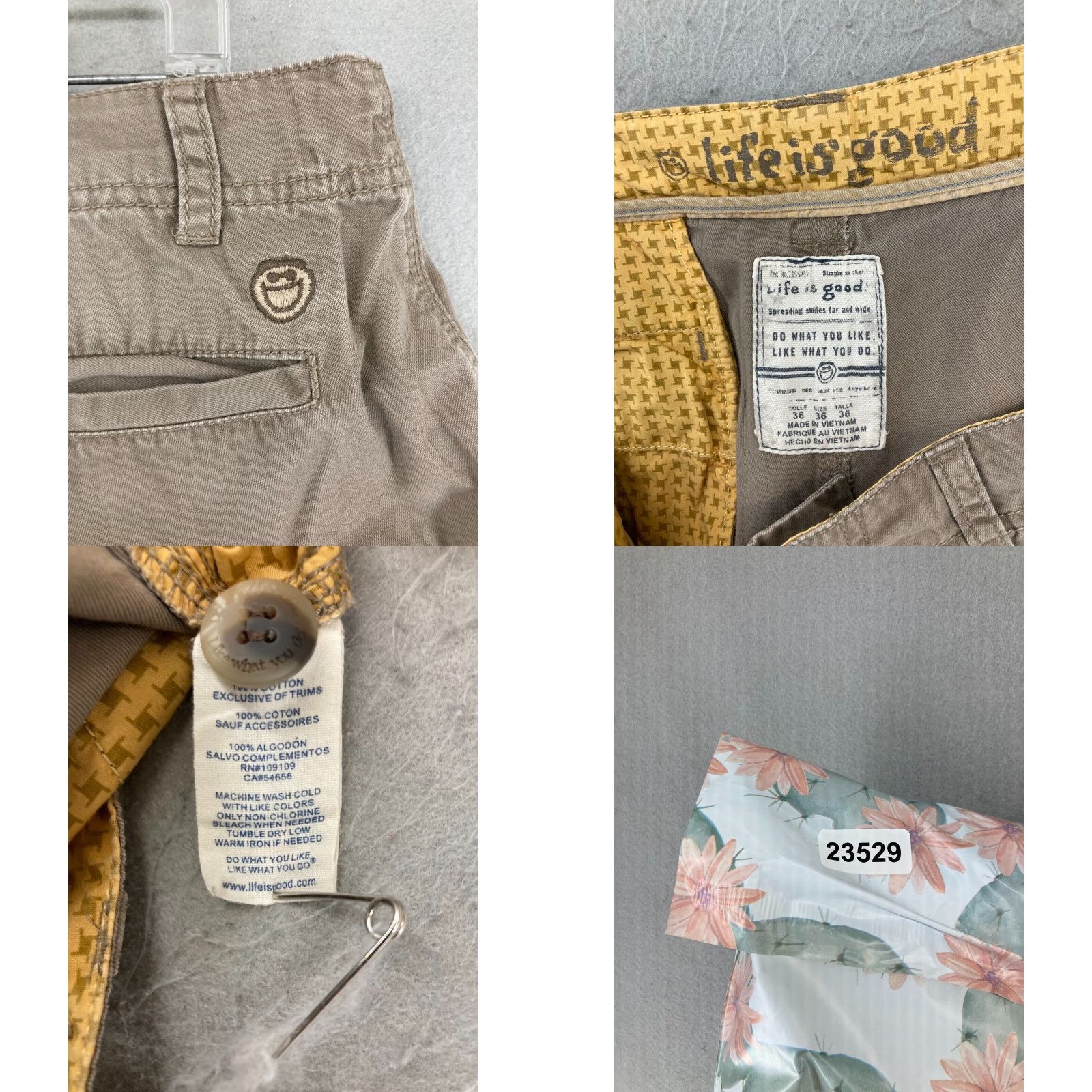 Life is Good Life Is Good Shorts Adult 36 Gray Outdoor Hiking Casual Size US 36 / EU 52 - 8 Thumbnail