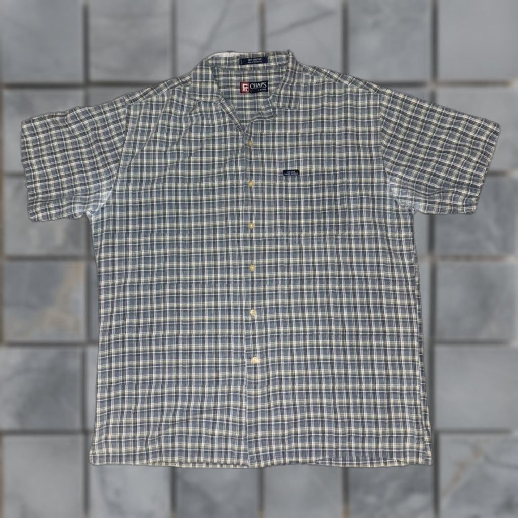 Chaps VINTAGE Chaps Ralph Lauren Plaid Button-Up Shirt Blue Short Sleeve Men’s Large Size US L / EU 52-54 / 3 - 1 Thumbnail