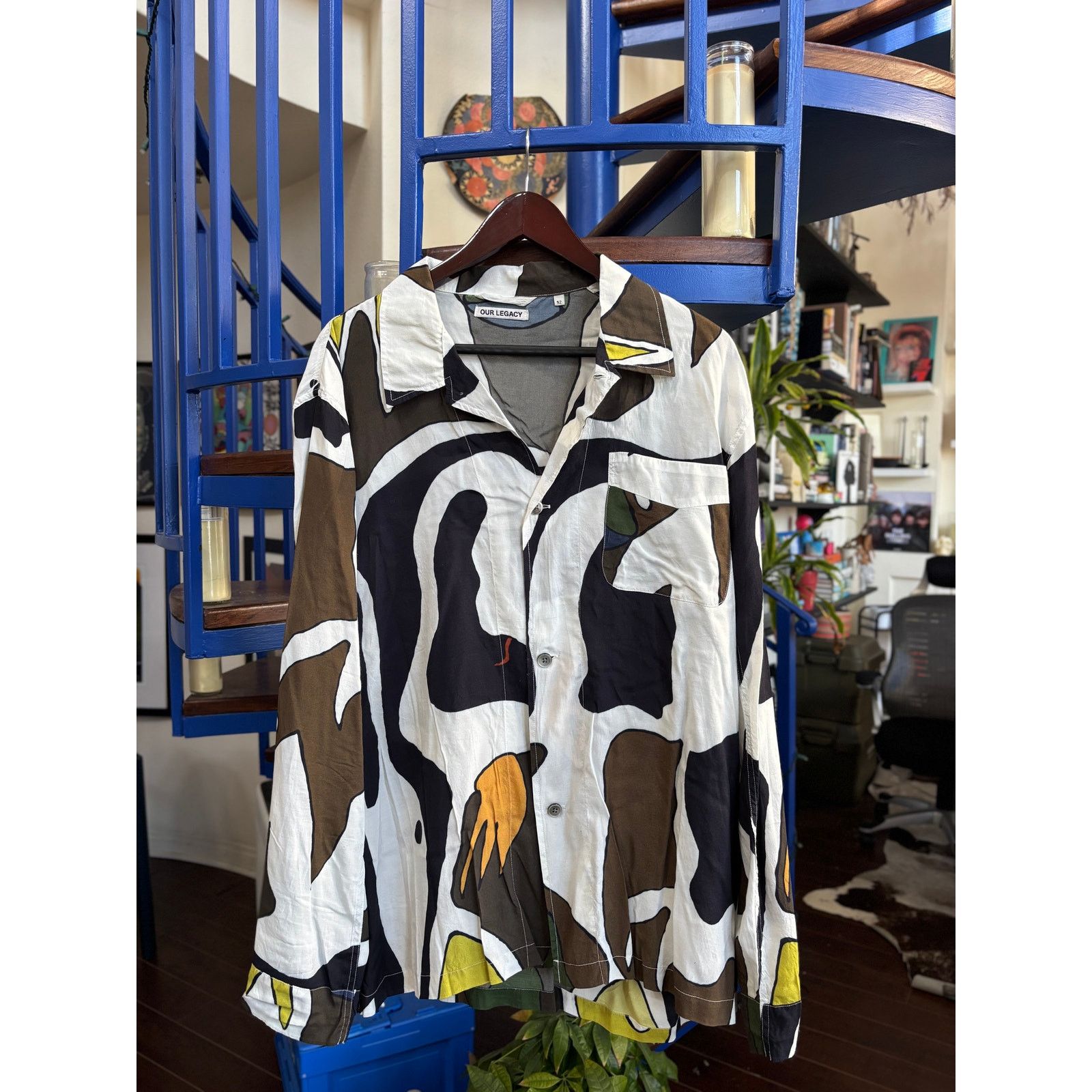 Our Legacy Our Legacy Box Shirt Abstract Print Size 52 (L) Size US L / EU 52-54 / 3 - 1 Thumbnail