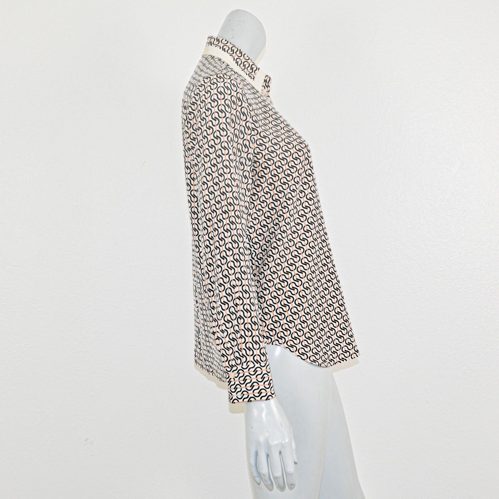 St. John St. JOHN Collection Icon Stripe Silk Crepe De Chine Blouse M Size M / US 6-8 / IT 42-44 - 4 Thumbnail