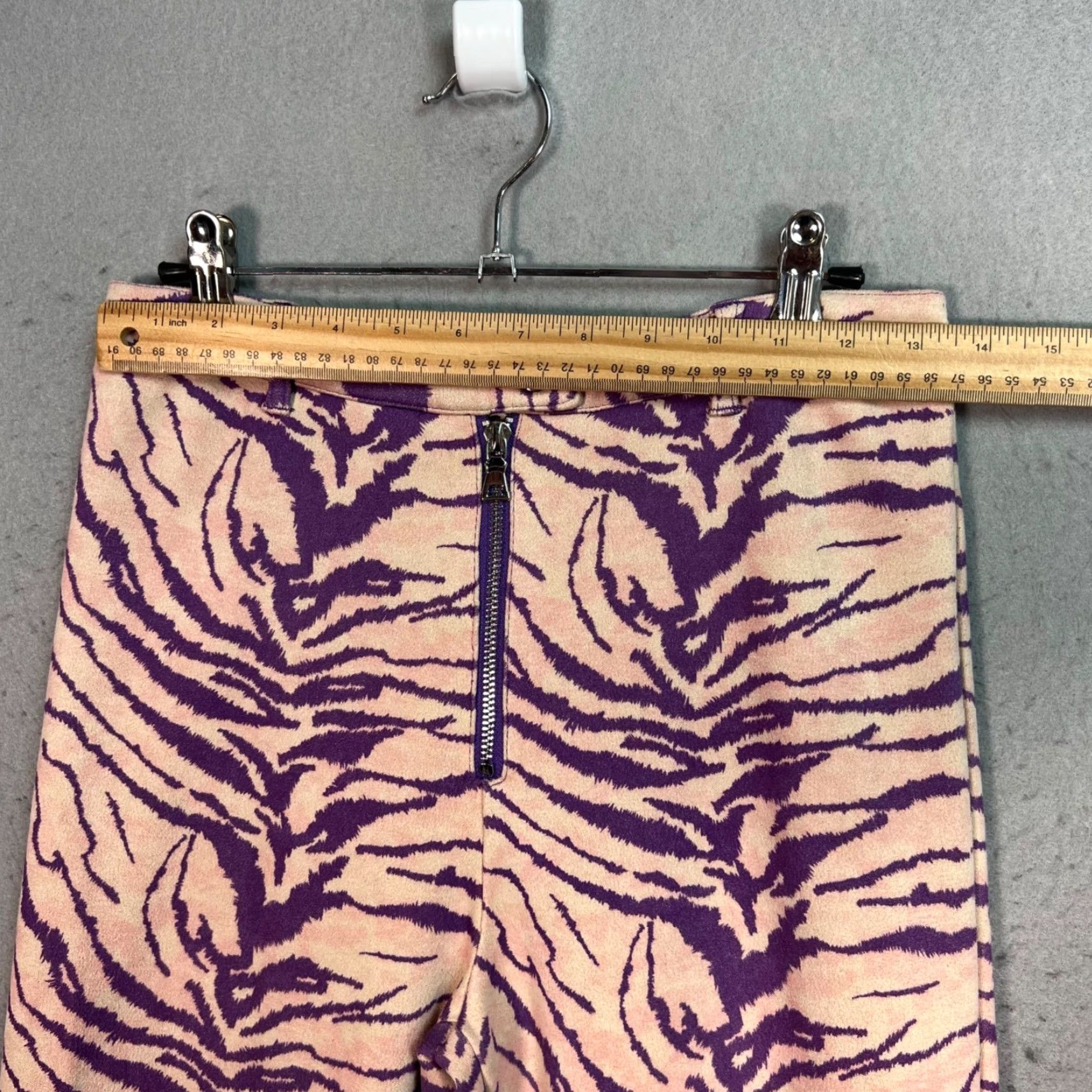 I.AM.GIA Zebra Print Pants Womens Medium Purple Beige Straight Leg