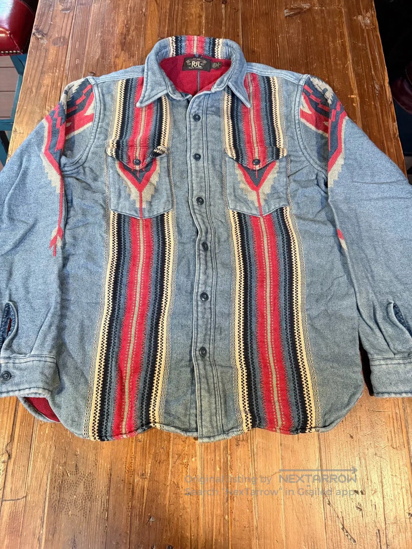 RRL Ralph Lauren RRL EST.1993 Classic Striped Denim Shirt. Size US M / EU 48-50 / 2 - 1 Thumbnail